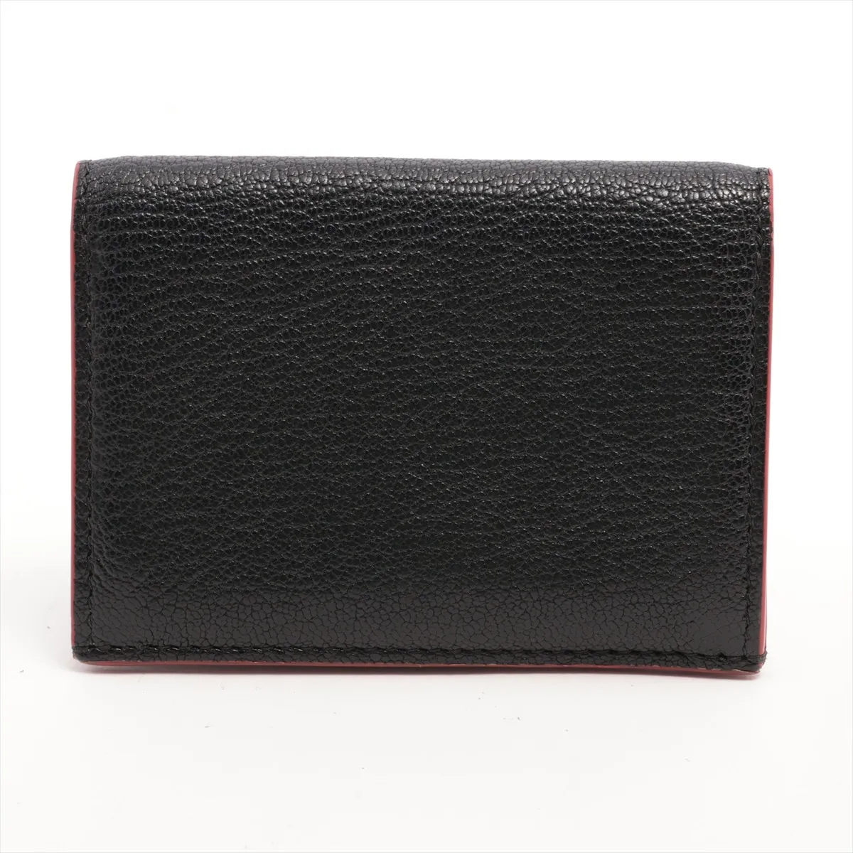 Leather Card Case, Black x Red — view 2