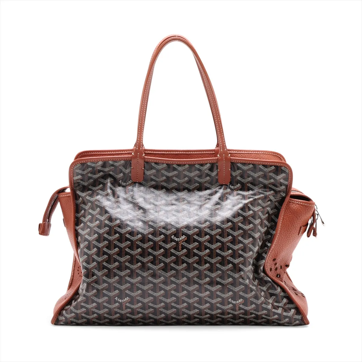 Ardi PM PVC x Leather Tote Bag Brown