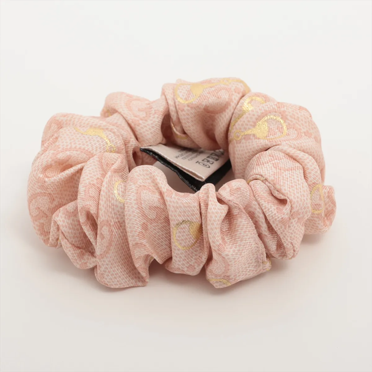 GG Scrunchie Silk Pink Threaded Fuzzed Threads — view 6