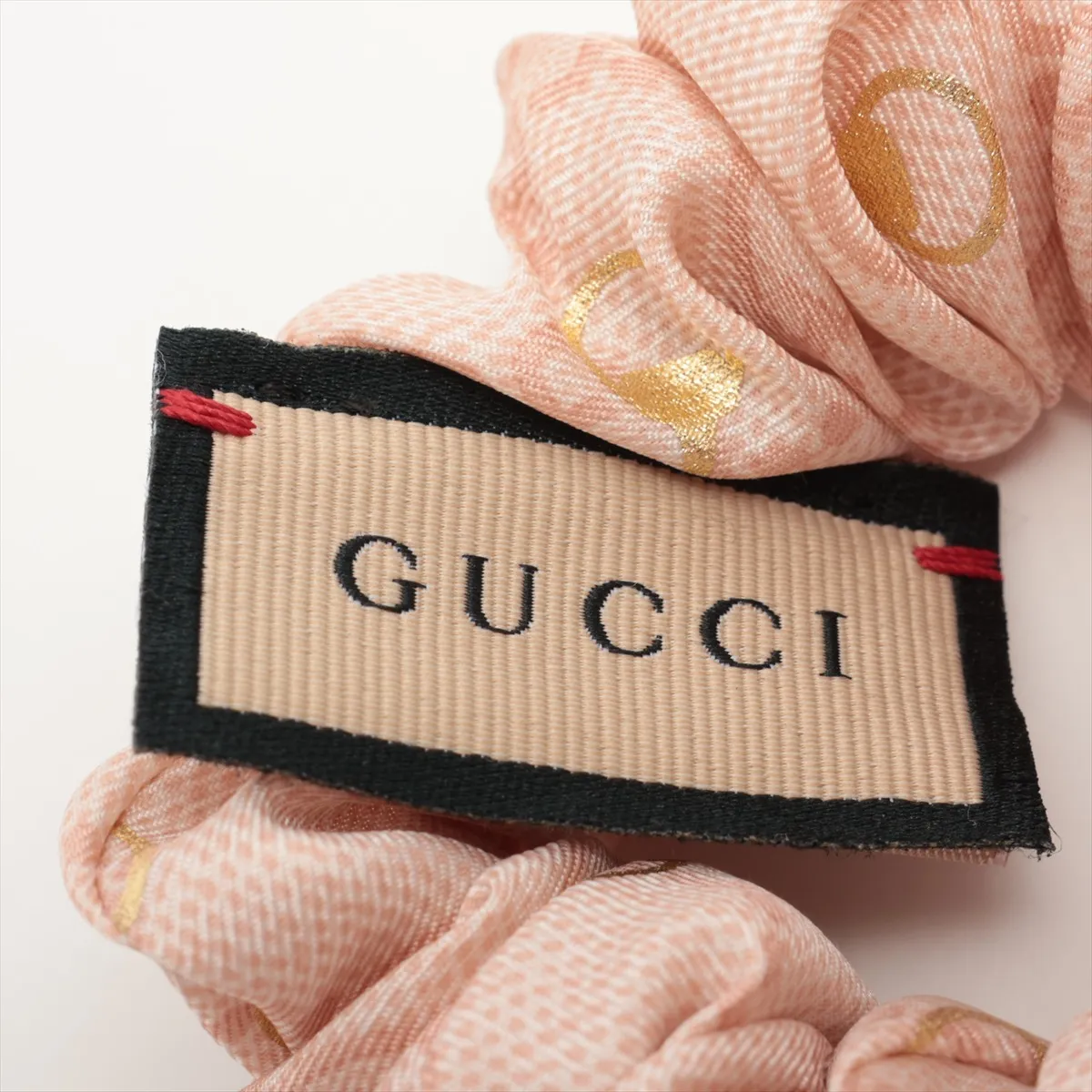 GG Scrunchie Silk Pink Threaded Fuzzed Threads — view 8