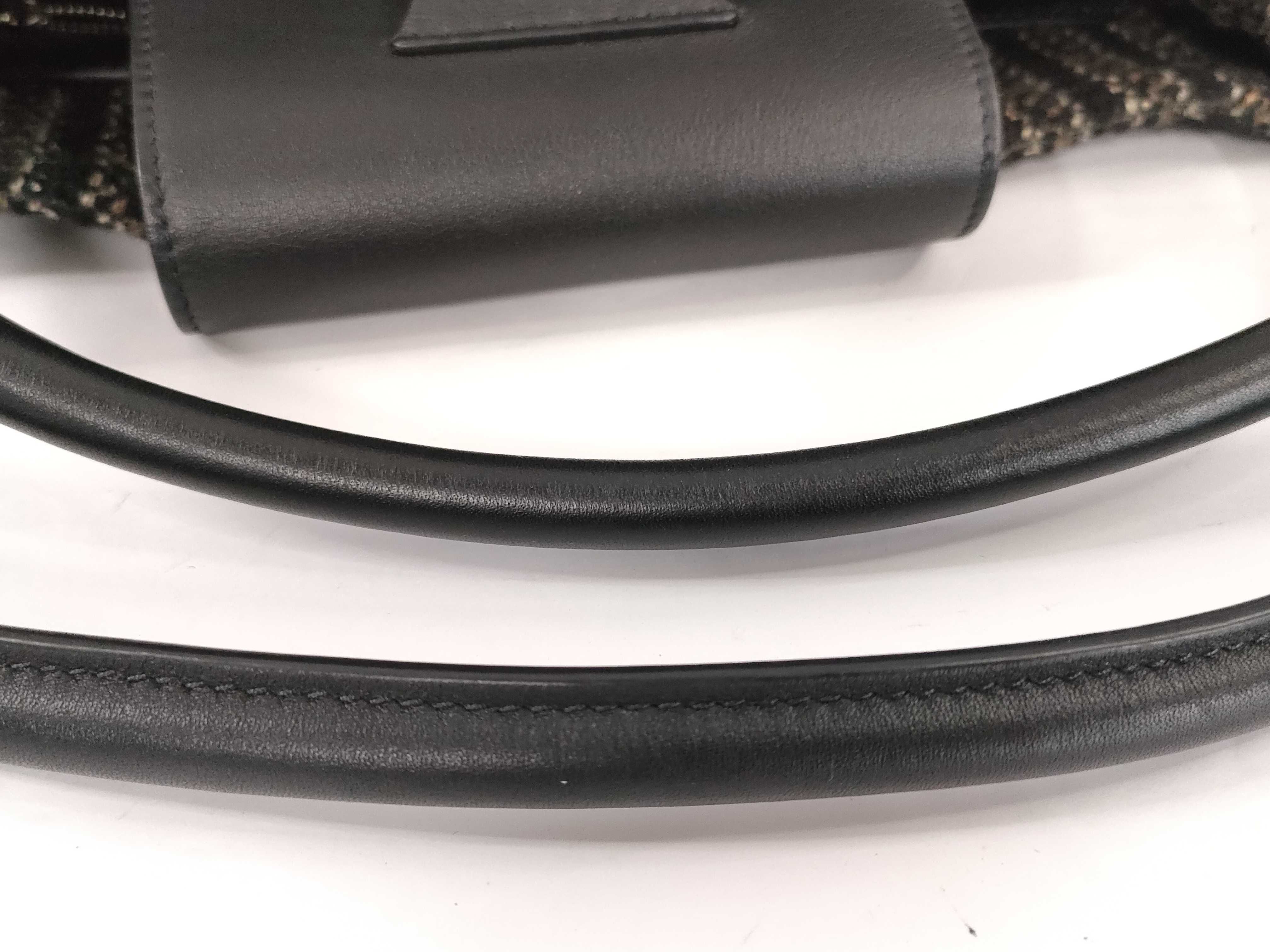 Tweed Leather Handbag, Black — view 4