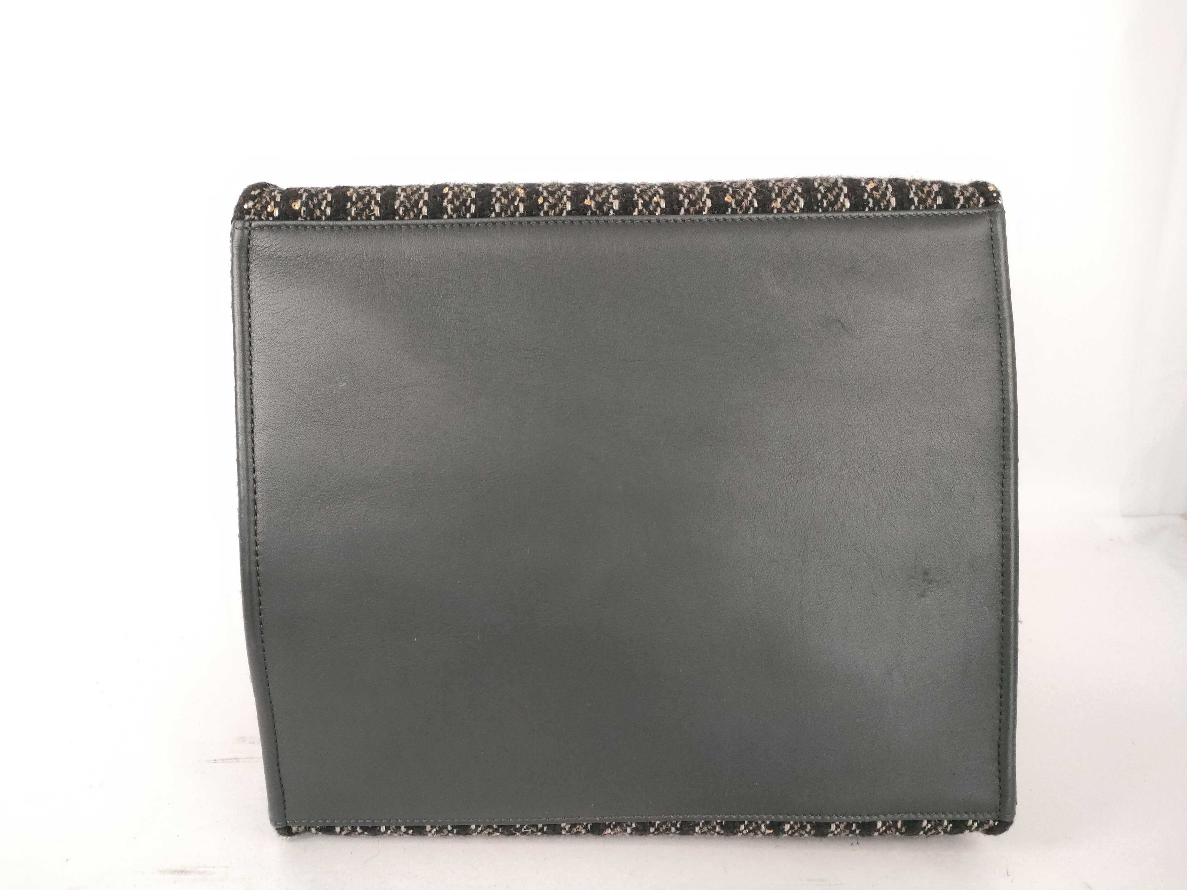 Tweed Leather Handbag, Black — view 7