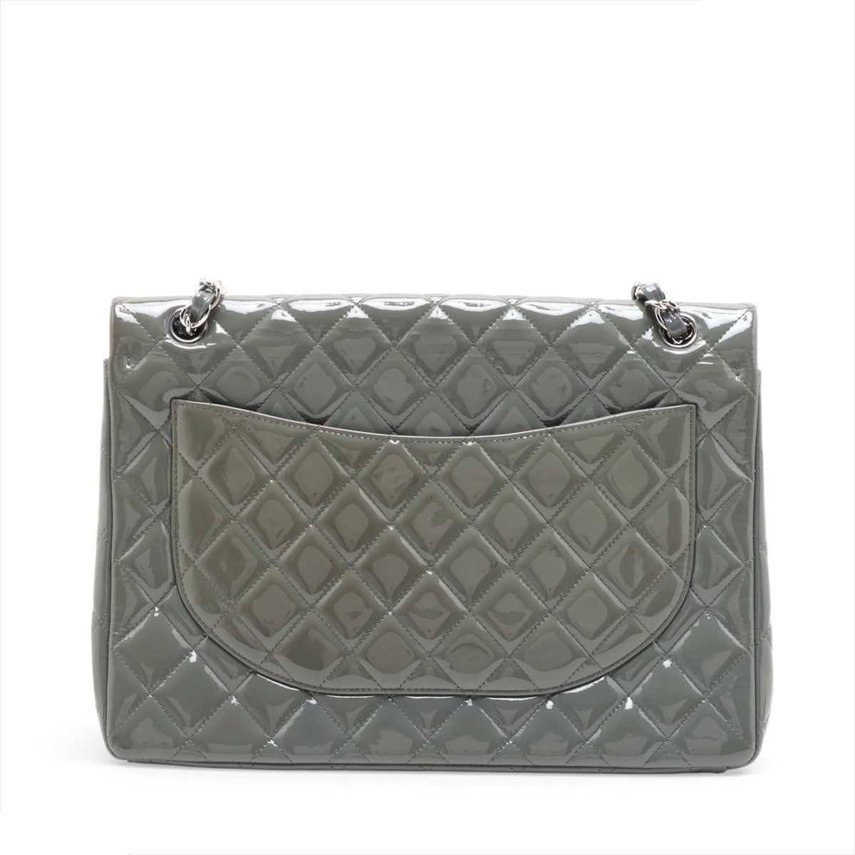 Large Matelassé 30, Patent Leather, Single Flap, Double Chain — view 2