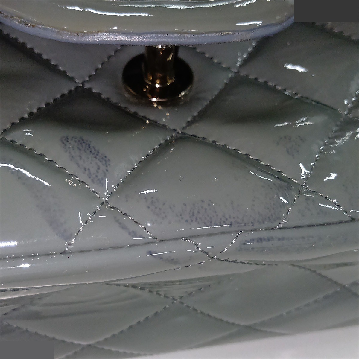 Large Matelassé 30, Patent Leather, Single Flap, Double Chain — view 11