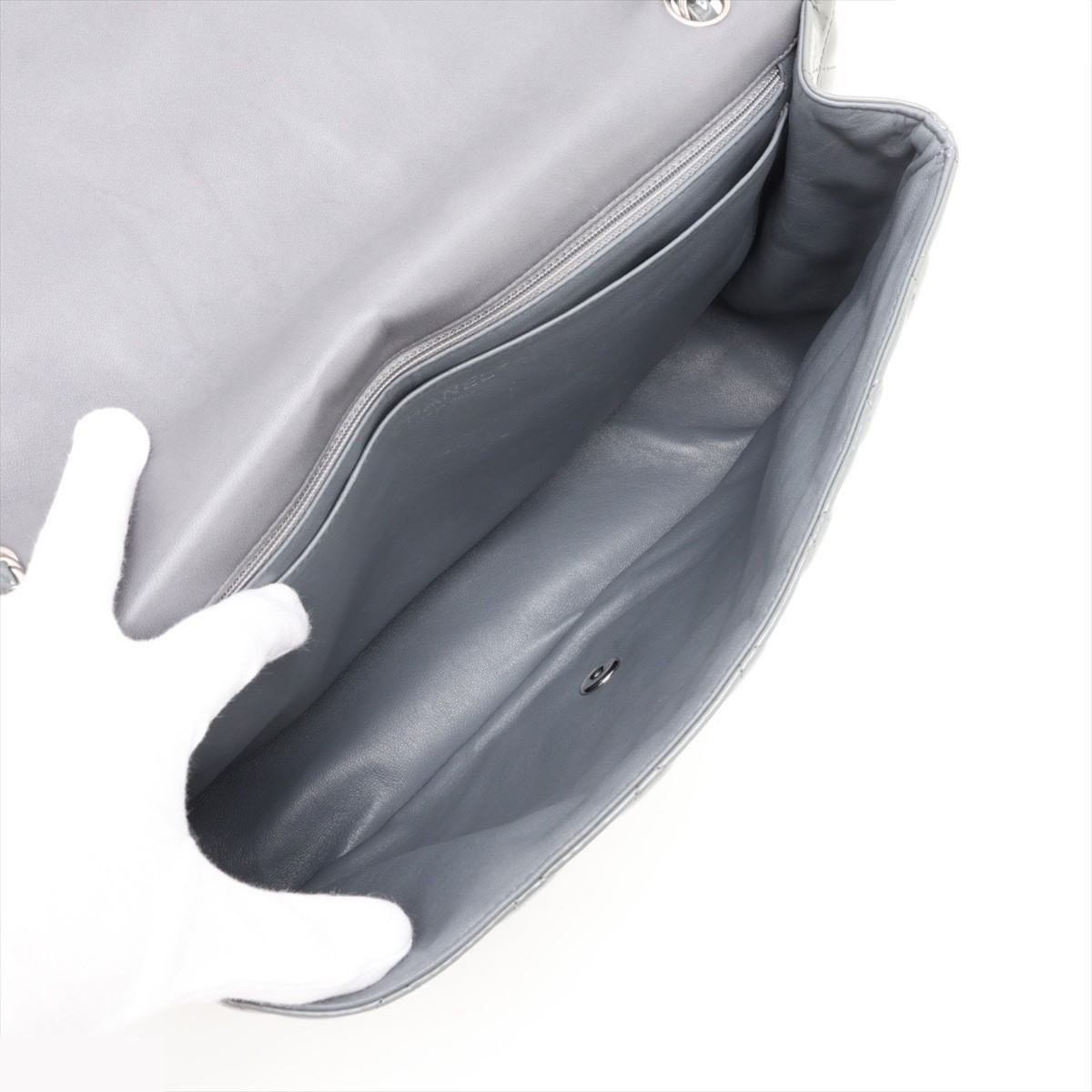 Large Matelassé 30, Patent Leather, Single Flap, Double Chain — view 7