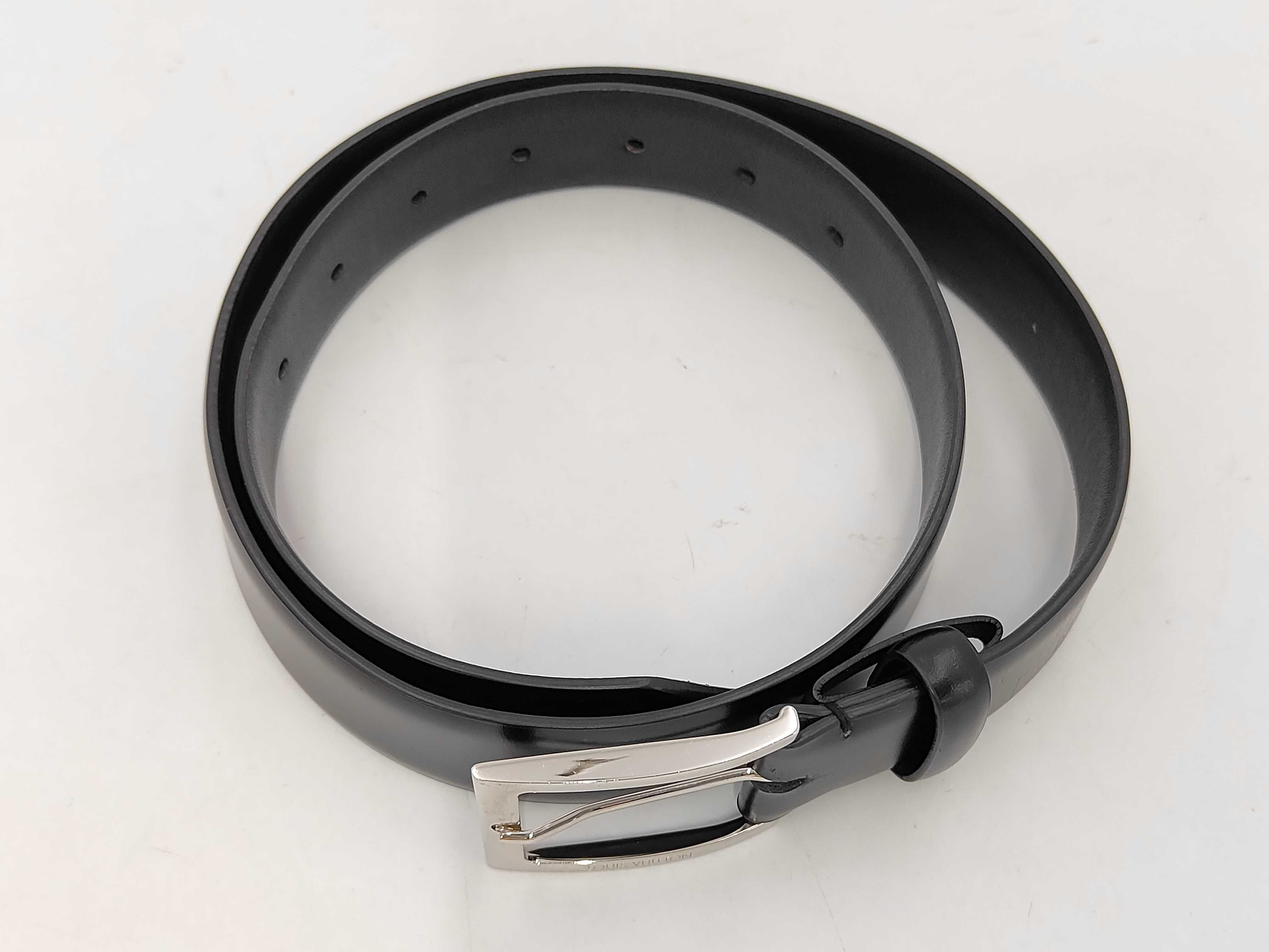 Belt Calf Leather Noir Square Buckle Logo Belt — view 2