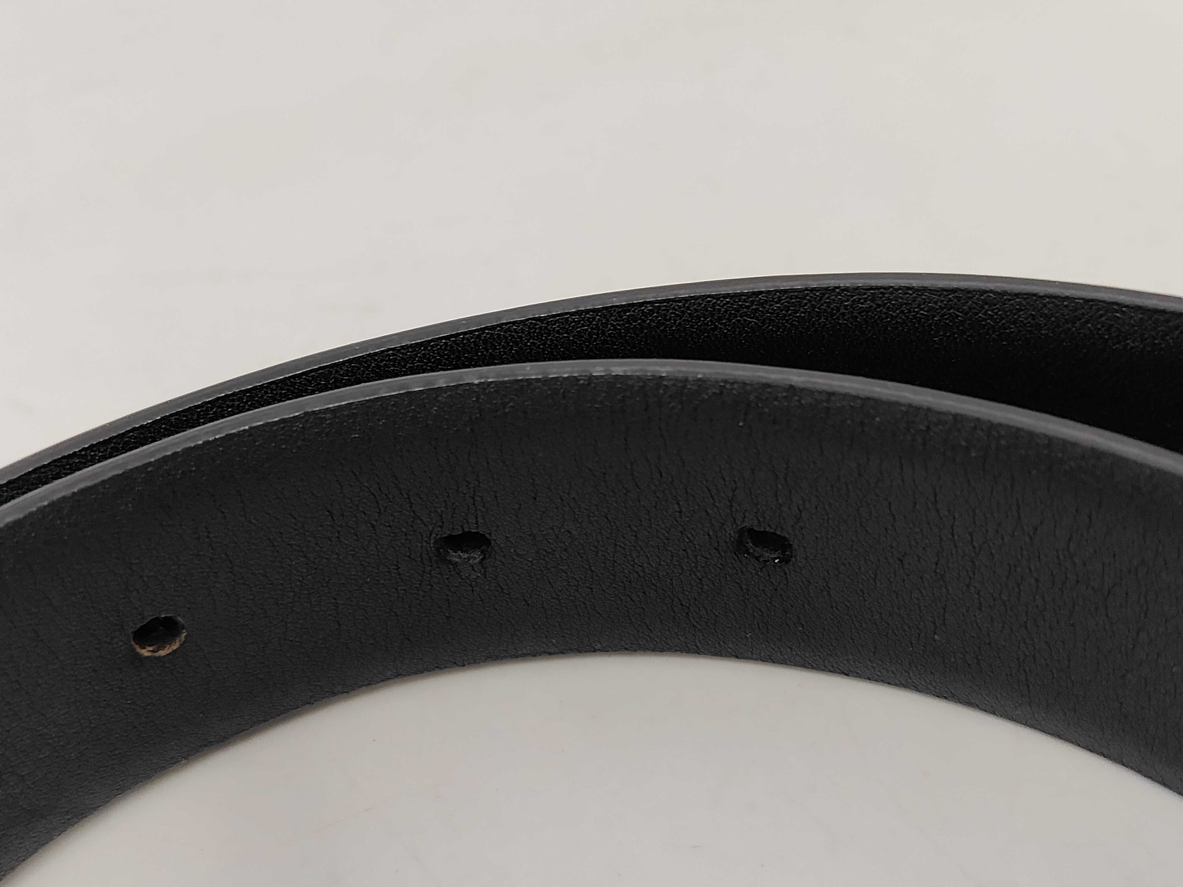 Belt Calf Leather Noir Square Buckle Logo Belt — view 4