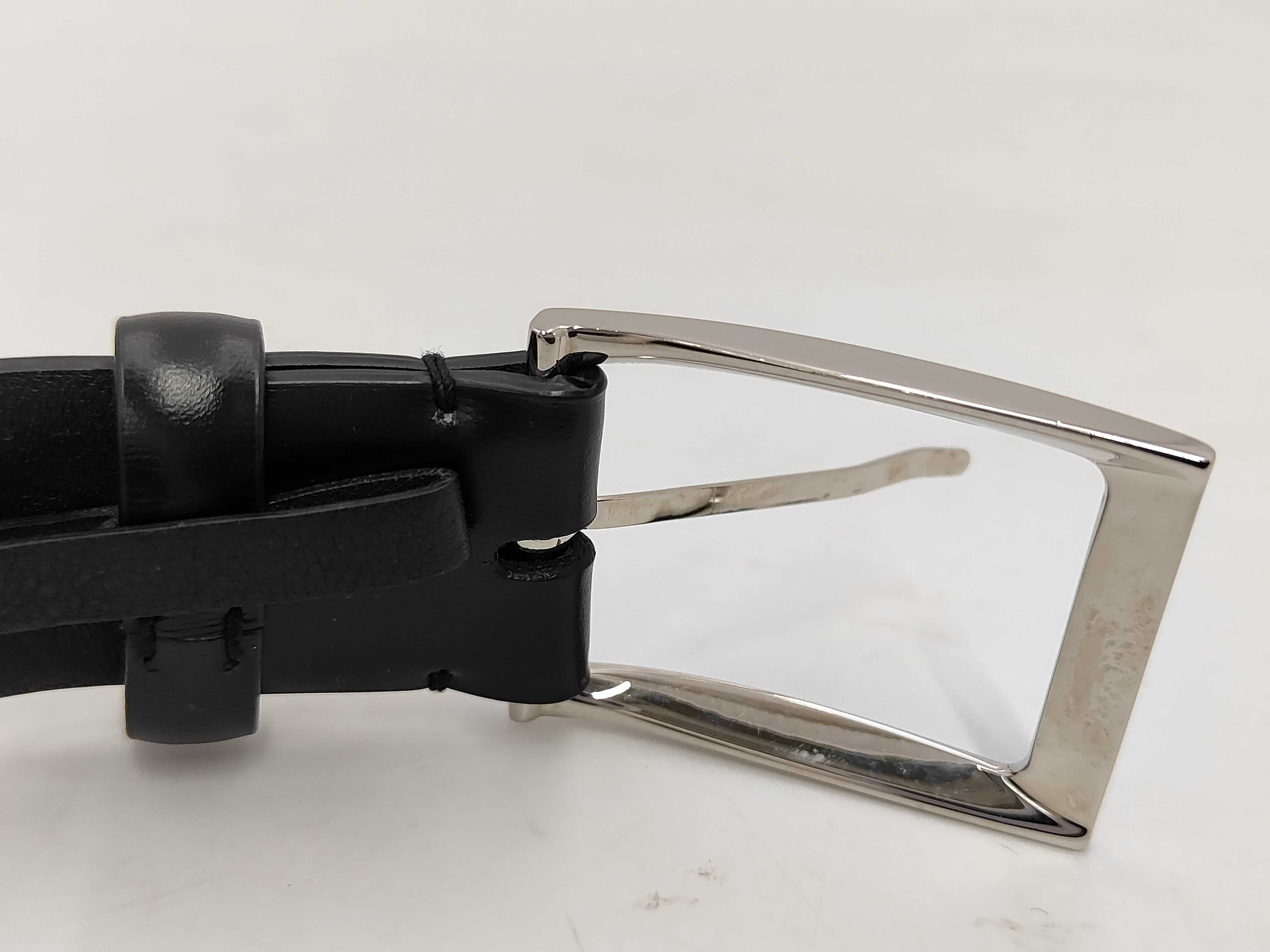 Belt Calf Leather Noir Square Buckle Logo Belt — view 6