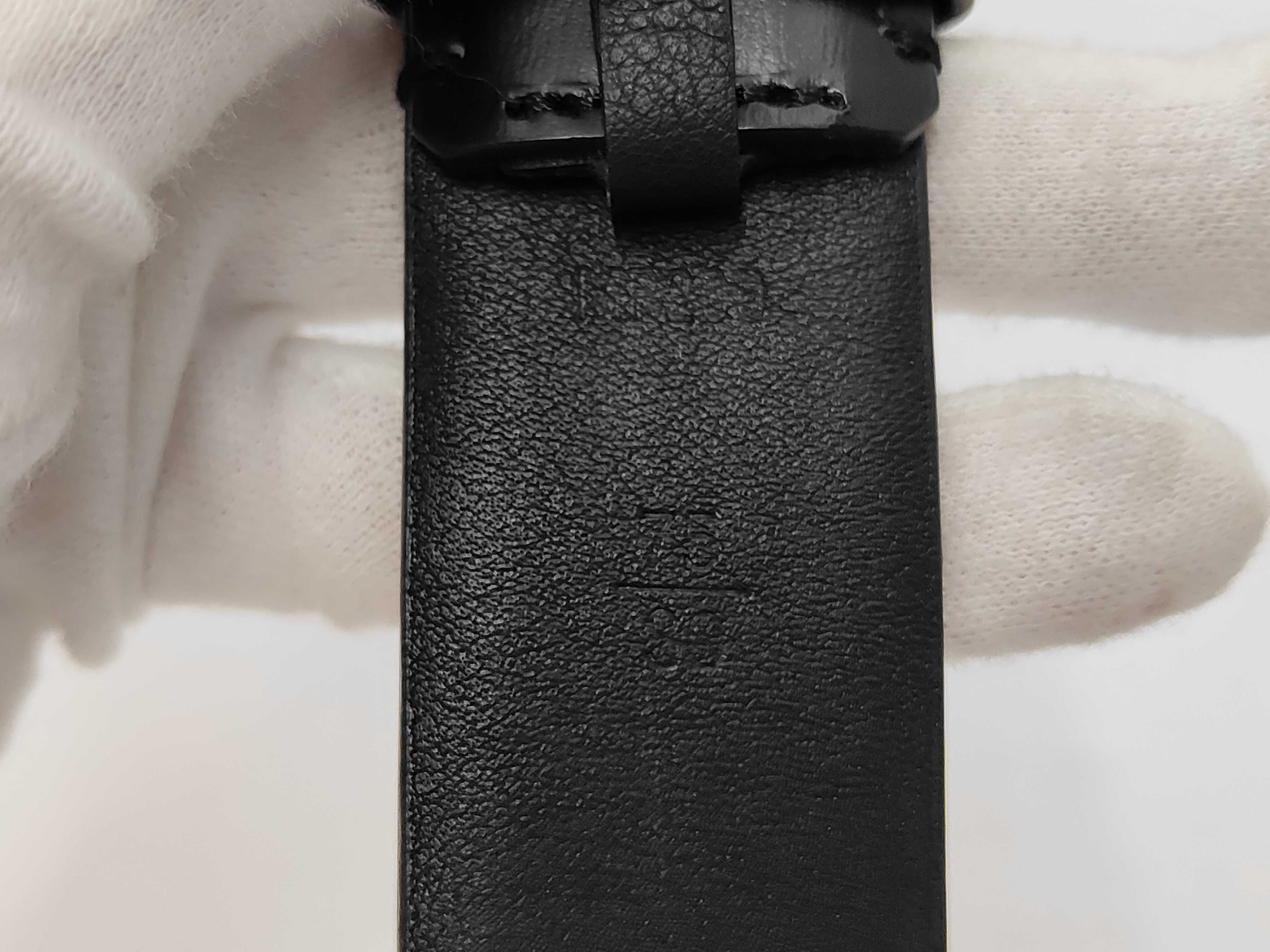Belt Calf Leather Noir Square Buckle Logo Belt — view 7