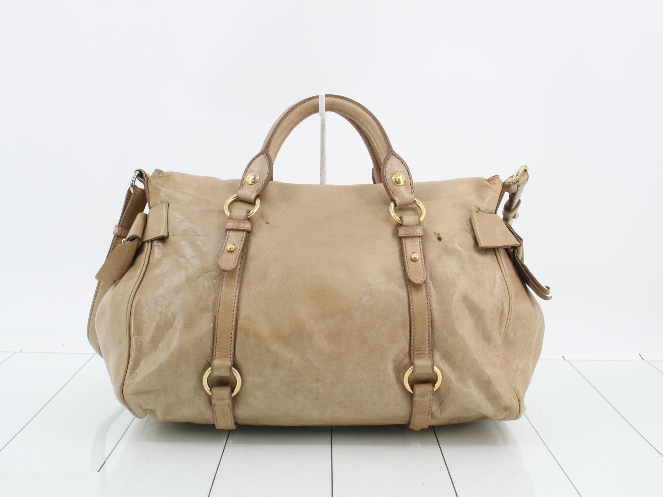 Other lines: Bags - 2-way bag with long strap, leather, beige — view 2