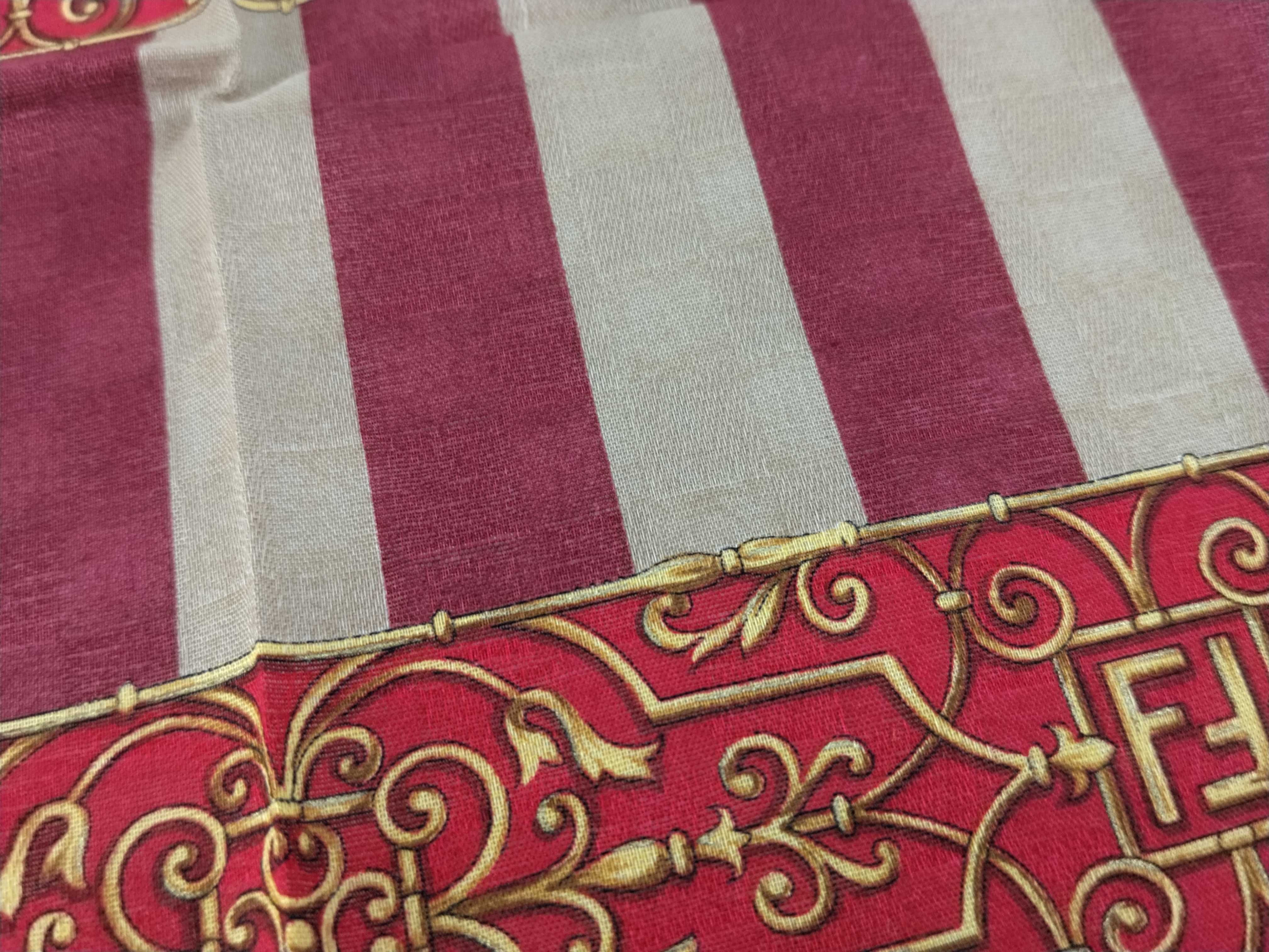 handkerchief scarf with sticker, FF Zucca, Baroque style stripe, red, other accessories. — view 5