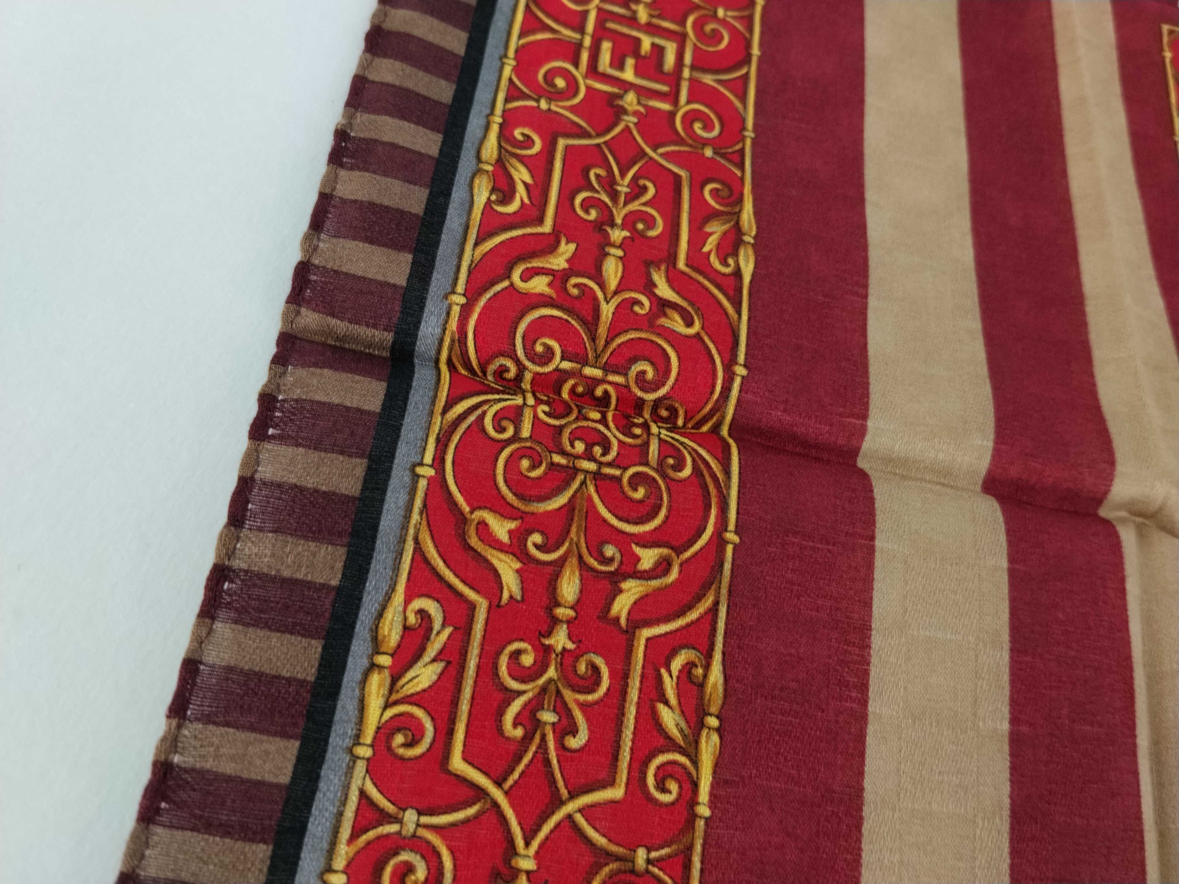 handkerchief scarf with sticker, FF Zucca, Baroque style stripe, red, other accessories. — view 6