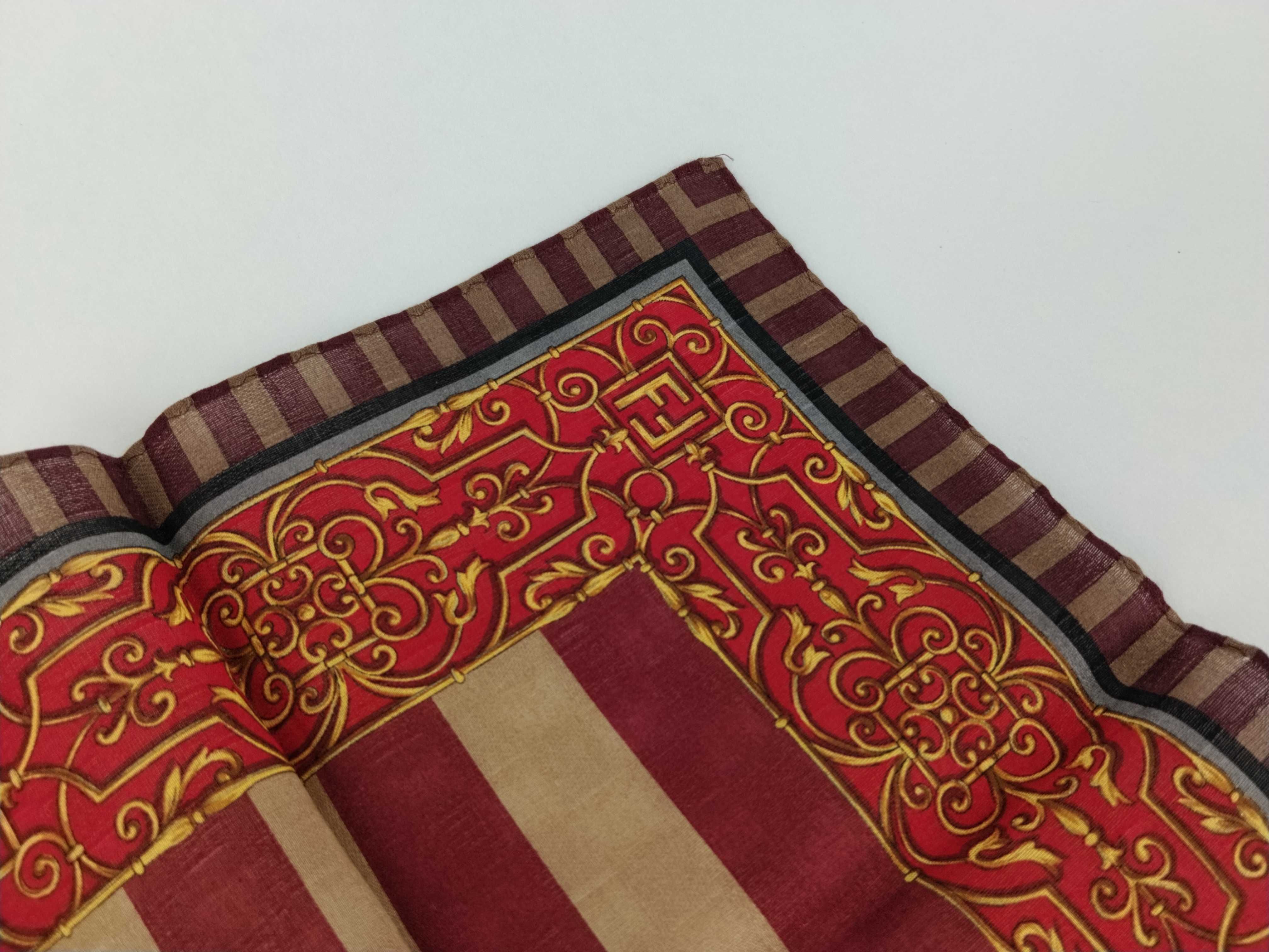 handkerchief scarf with sticker, FF Zucca, Baroque style stripe, red, other accessories. — view 9