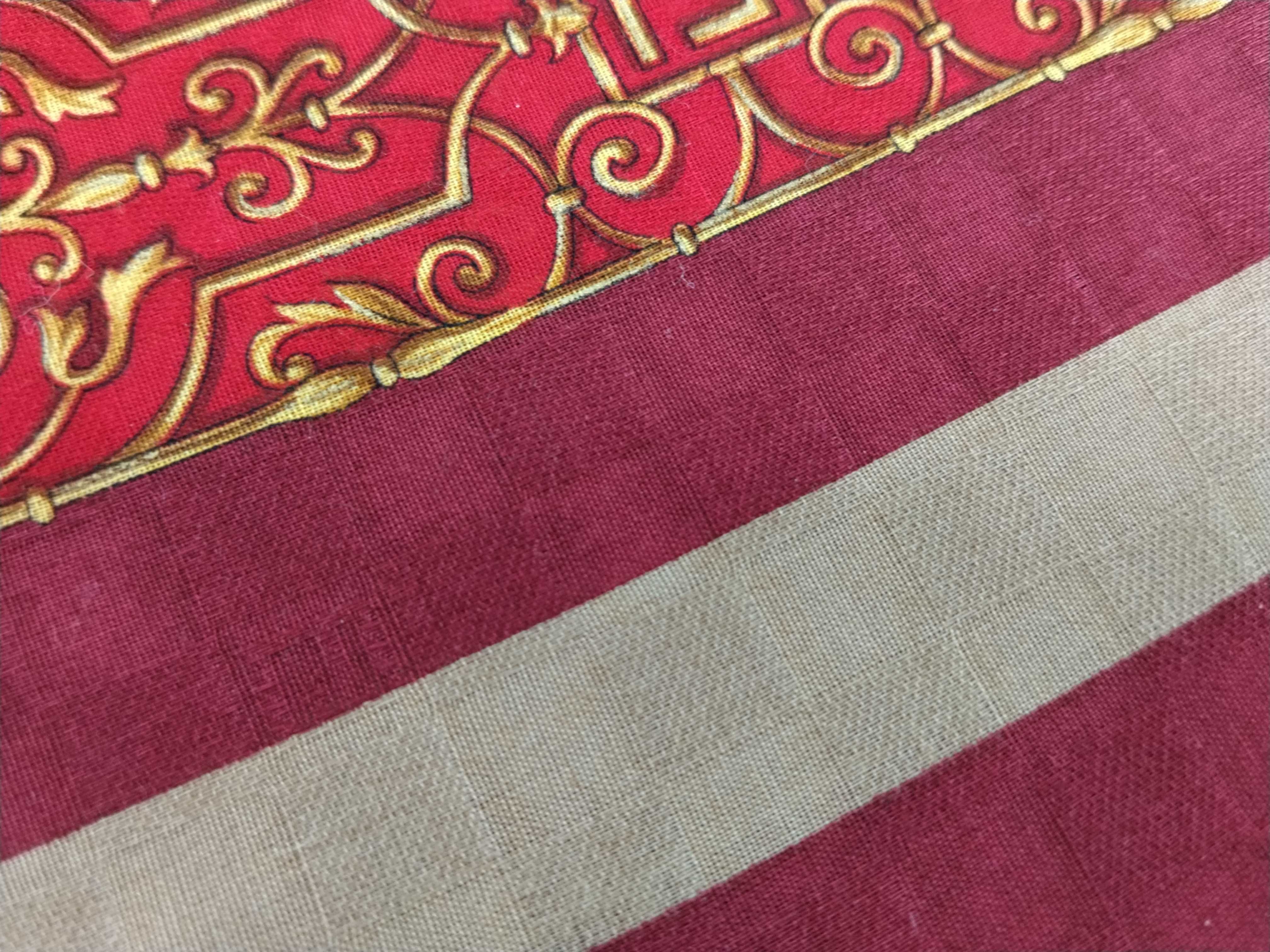 handkerchief scarf with sticker, FF Zucca, Baroque style stripe, red, other accessories. — view 10