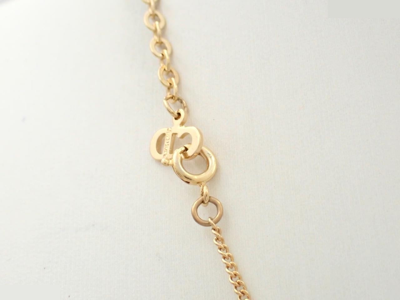 CD logo necklace gold color chain approx. 44cm — view 2