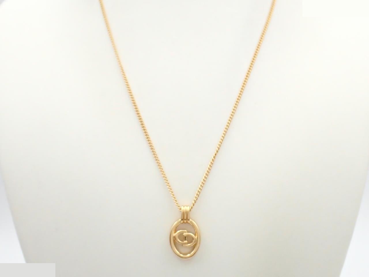 CD logo necklace gold color chain approx. 44cm — view 3