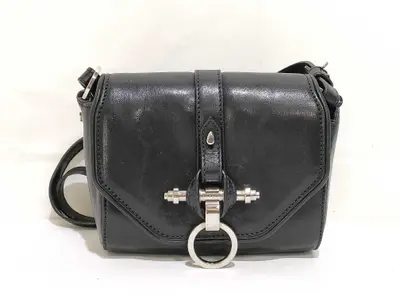 KR- Obsedia Leather Shoulder Bag Black