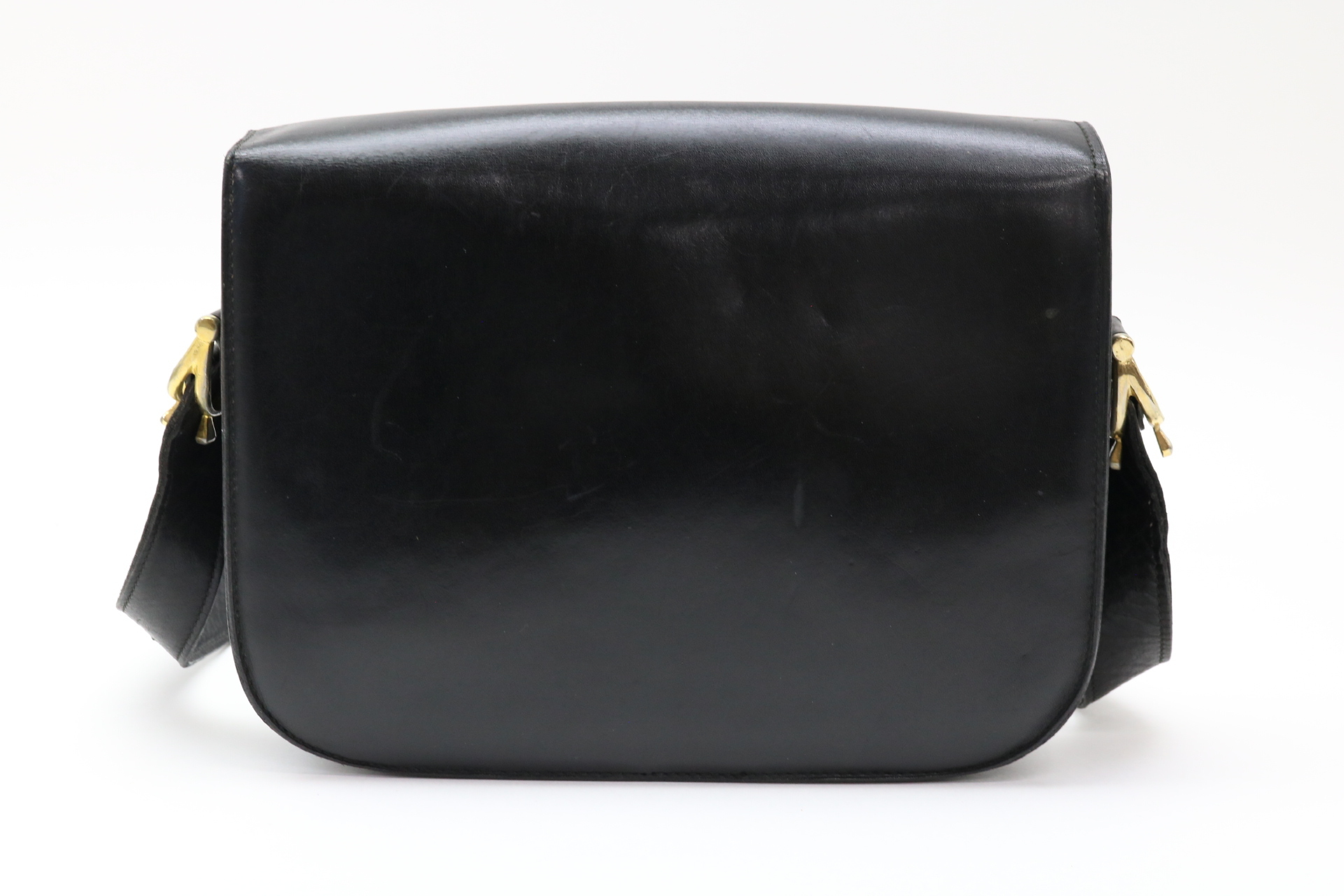 leather shoulder bag with carriage hardware — view 2