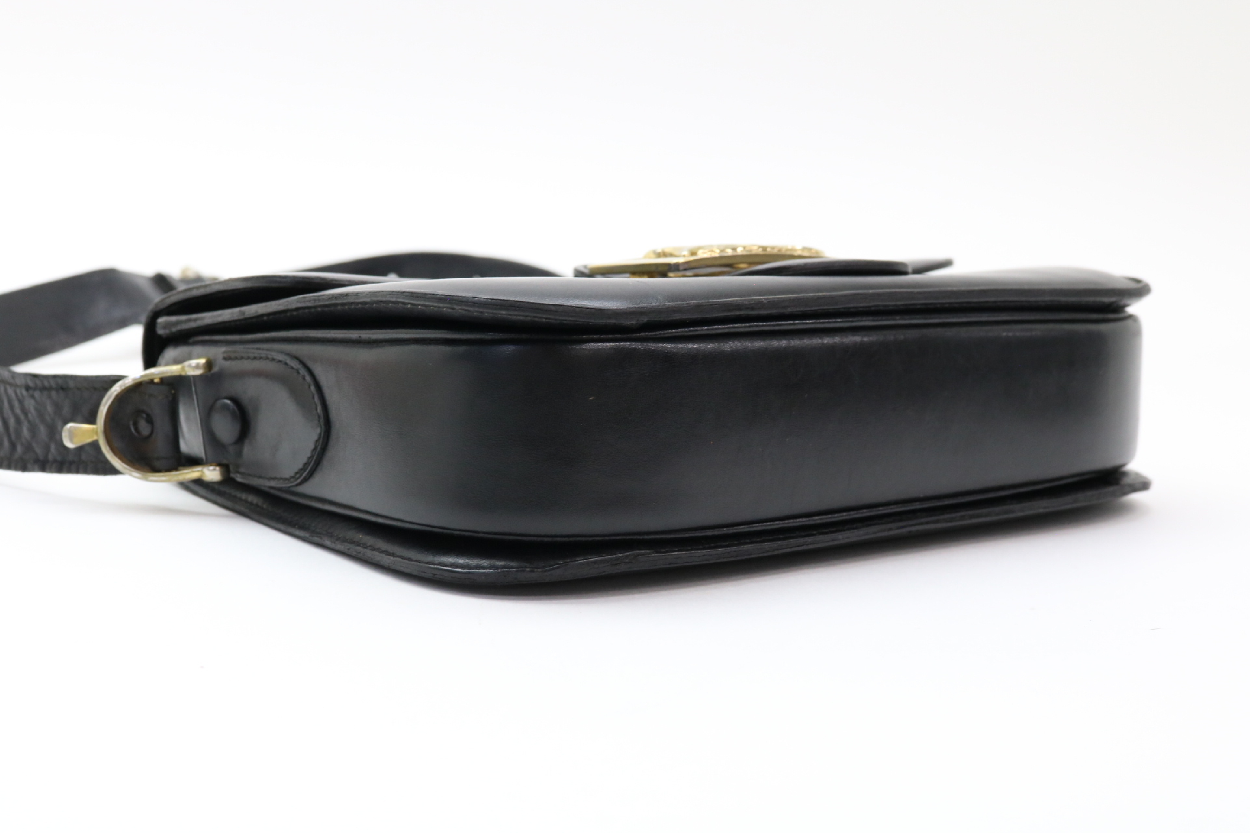 leather shoulder bag with carriage hardware — view 6