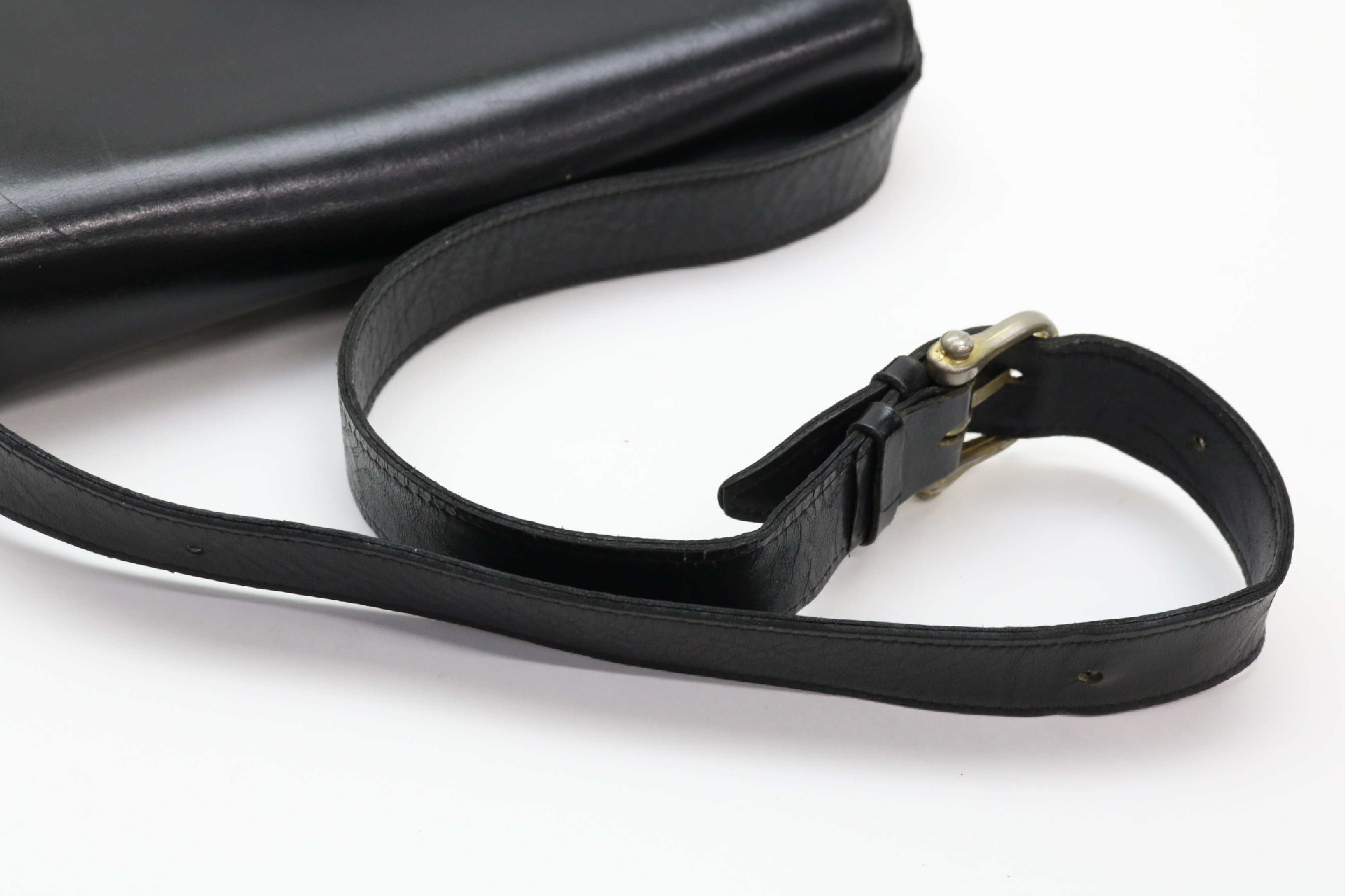 leather shoulder bag with carriage hardware — view 7