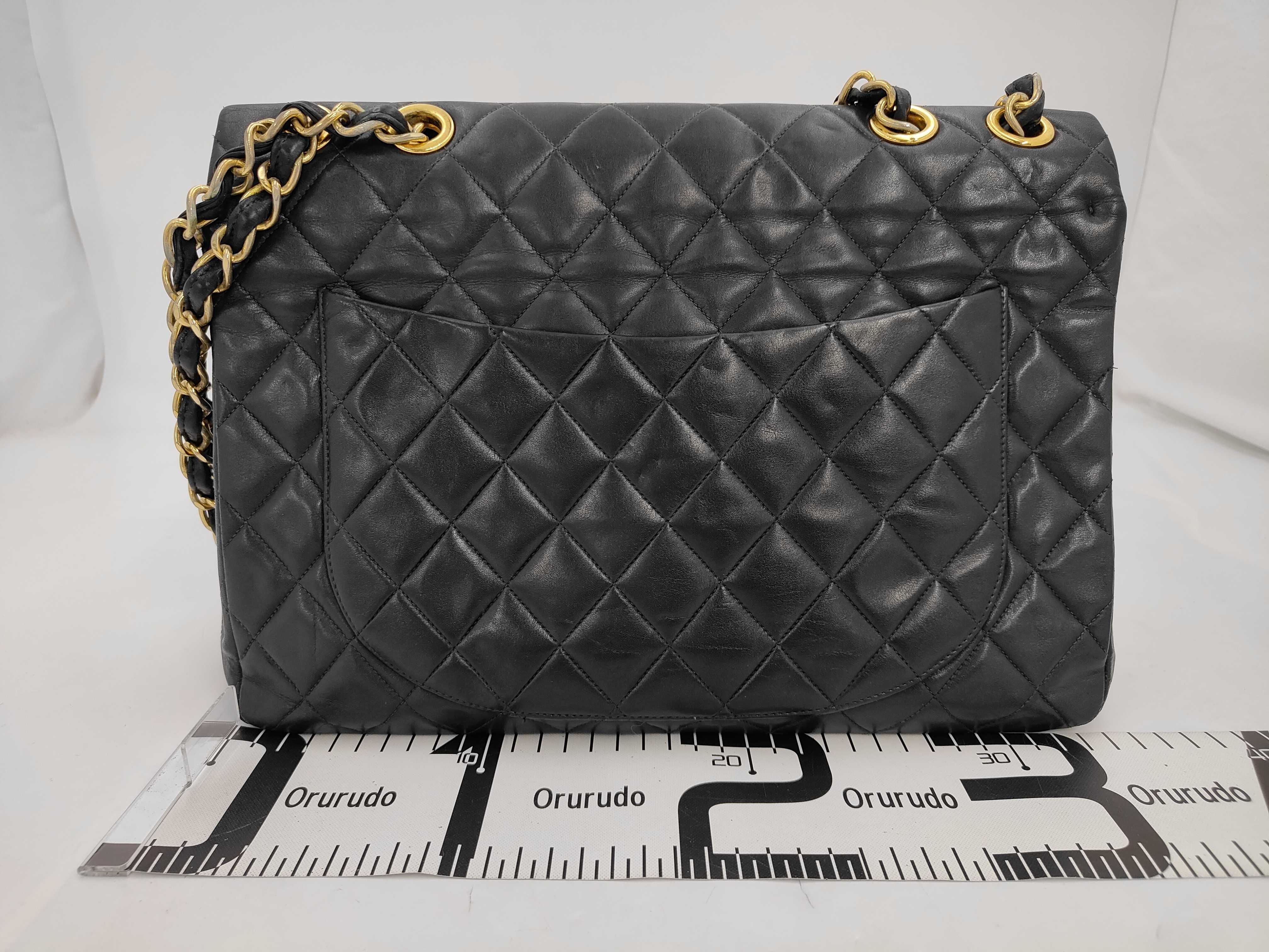 Large Matelassé Chain Shoulder Bag, Black, Double Chain, Single Flap, with Sticker, Serial Number Unknown. — view 2