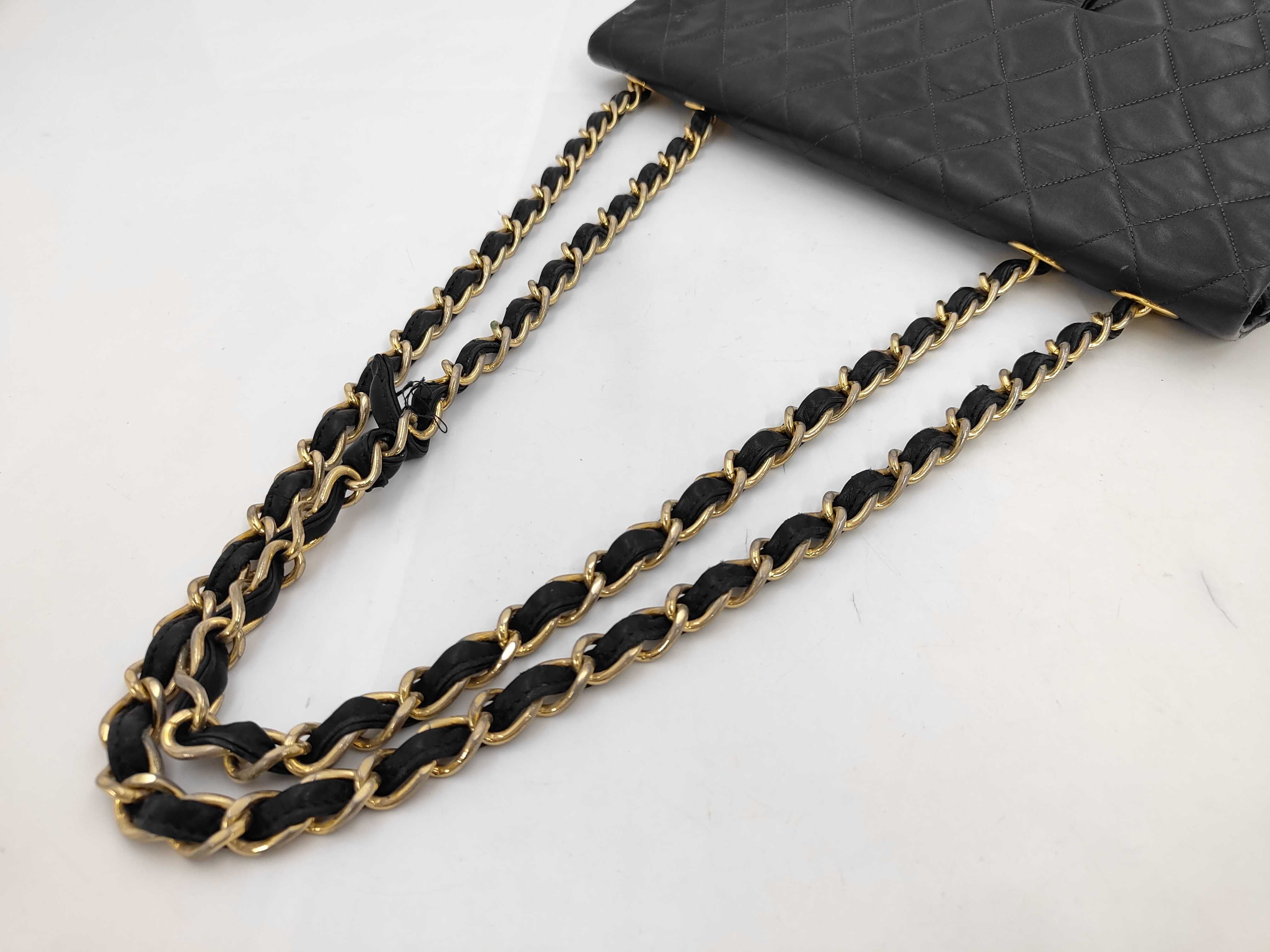 Large Matelassé Chain Shoulder Bag, Black, Double Chain, Single Flap, with Sticker, Serial Number Unknown. — view 3
