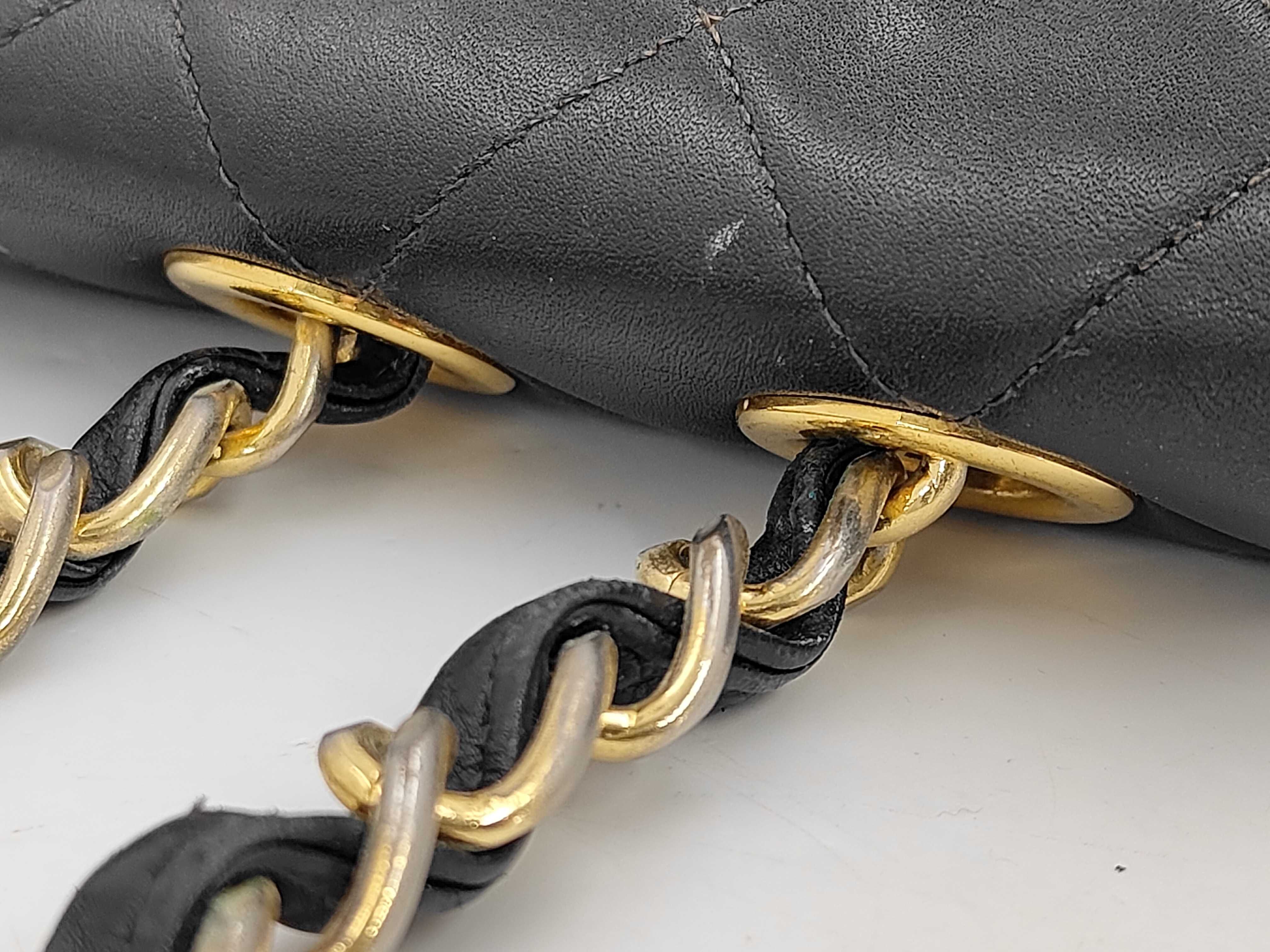 Large Matelassé Chain Shoulder Bag, Black, Double Chain, Single Flap, with Sticker, Serial Number Unknown. — view 5