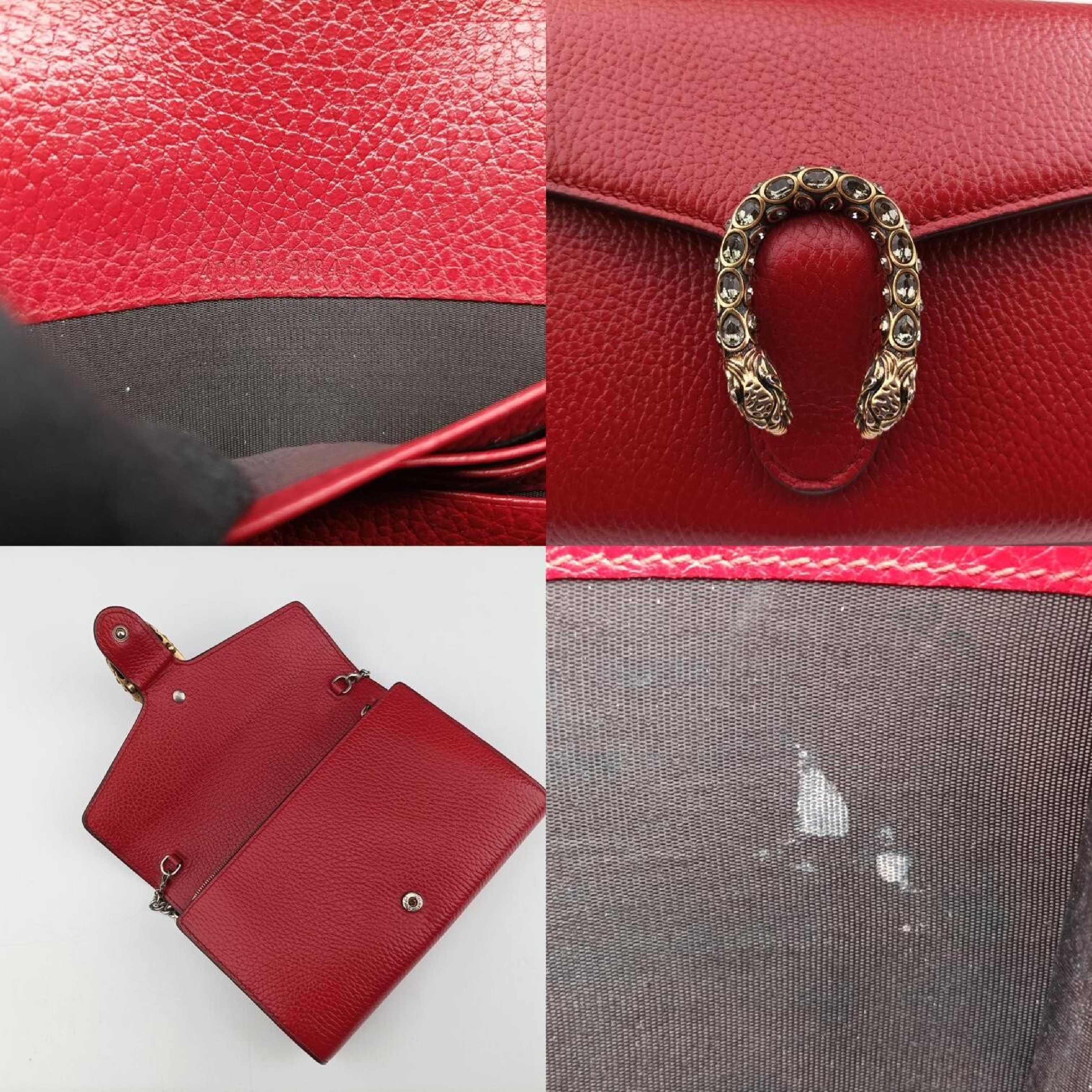 Dionysus Red Leather Shoulder Bag 401231 — view 8