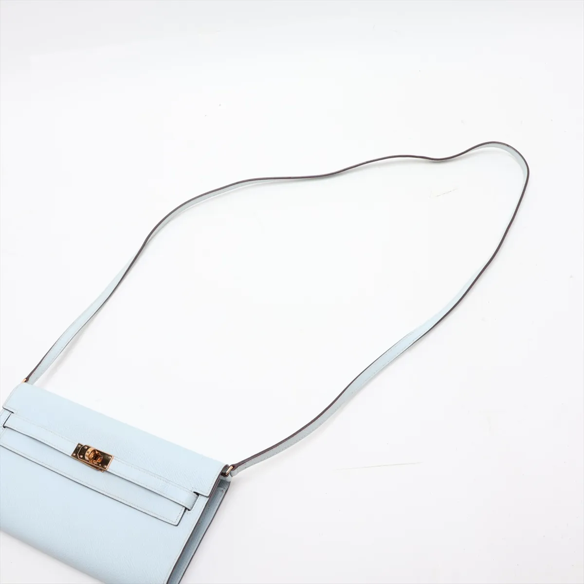 [Individually packaged] Hermes Kelly Wallet To Go, Veau Epsom, Blue Brume, Gold Hardware, Z: 2021 — view 5
