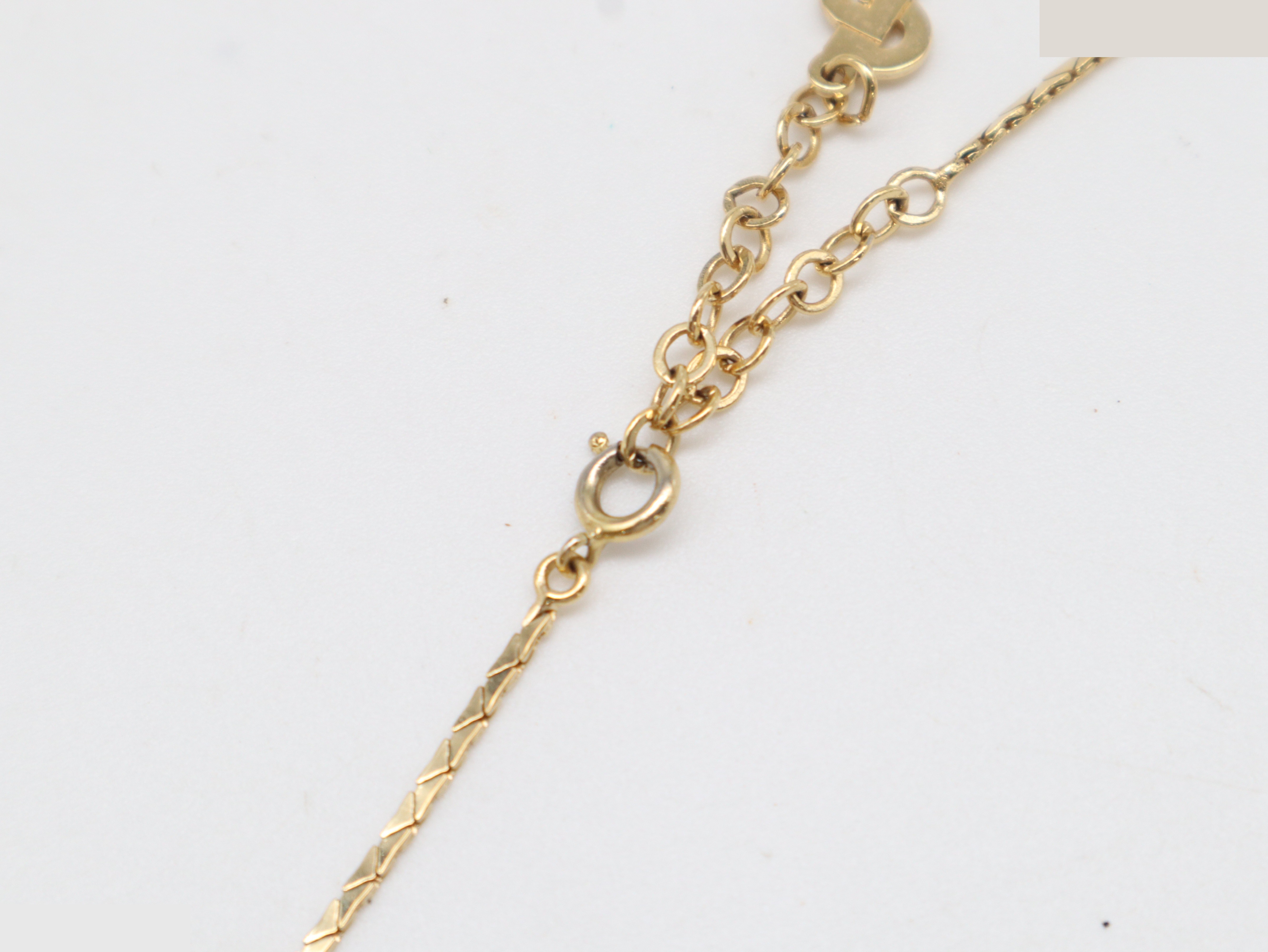 Rhinestone x GP Dior logo necklace — view 2