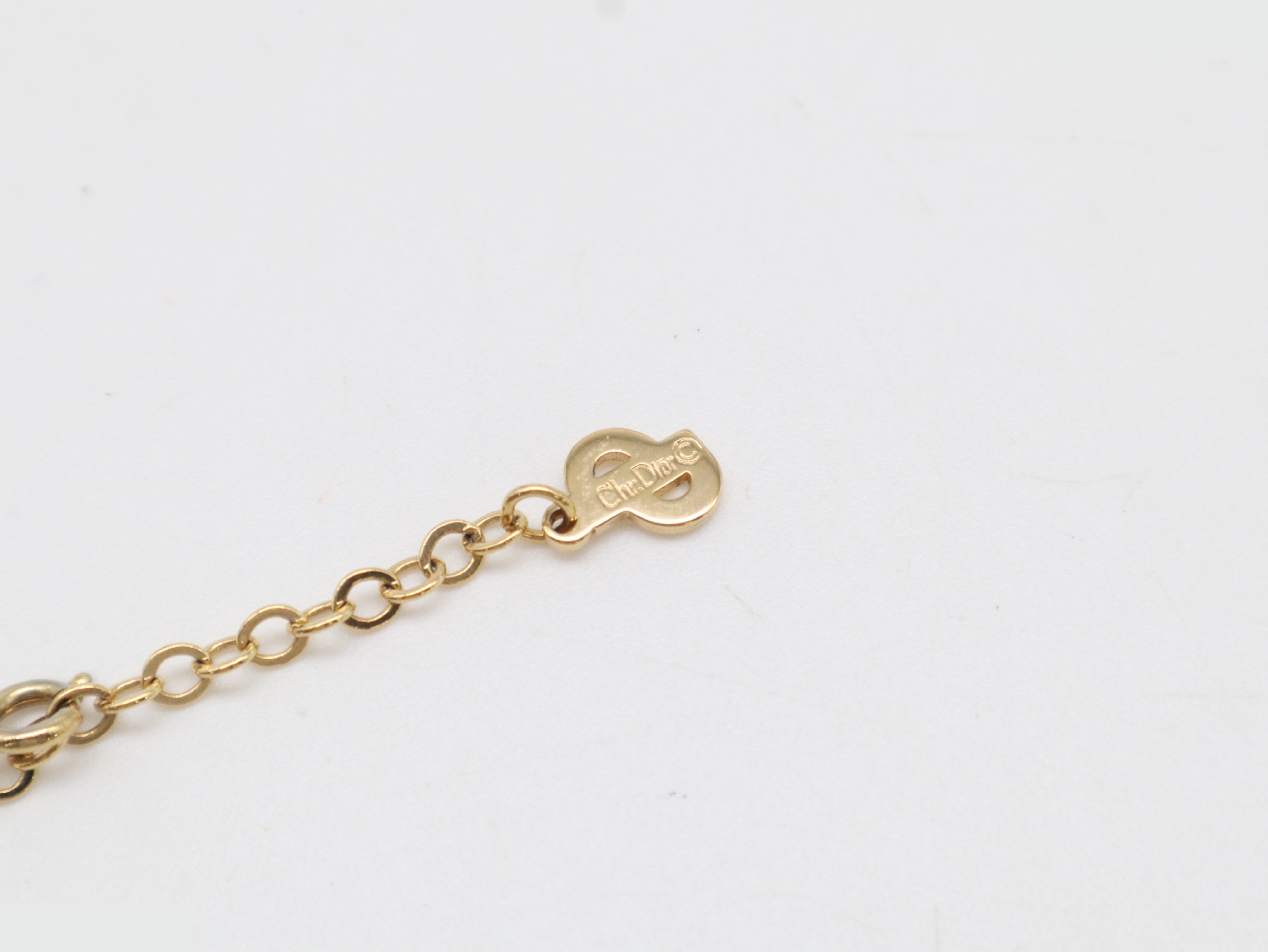 Rhinestone x GP Dior logo necklace — view 4