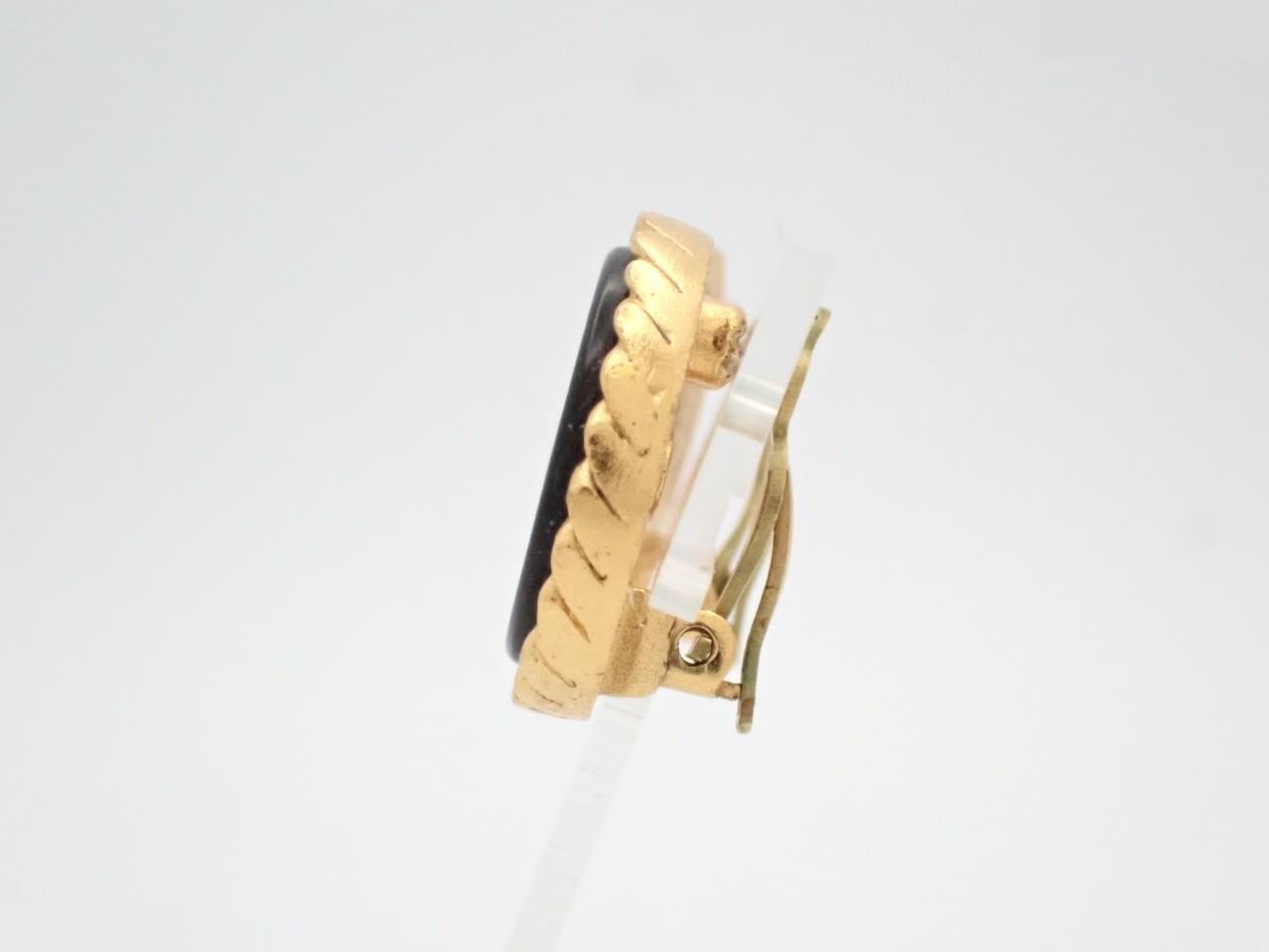 Coco mark black earrings — view 3