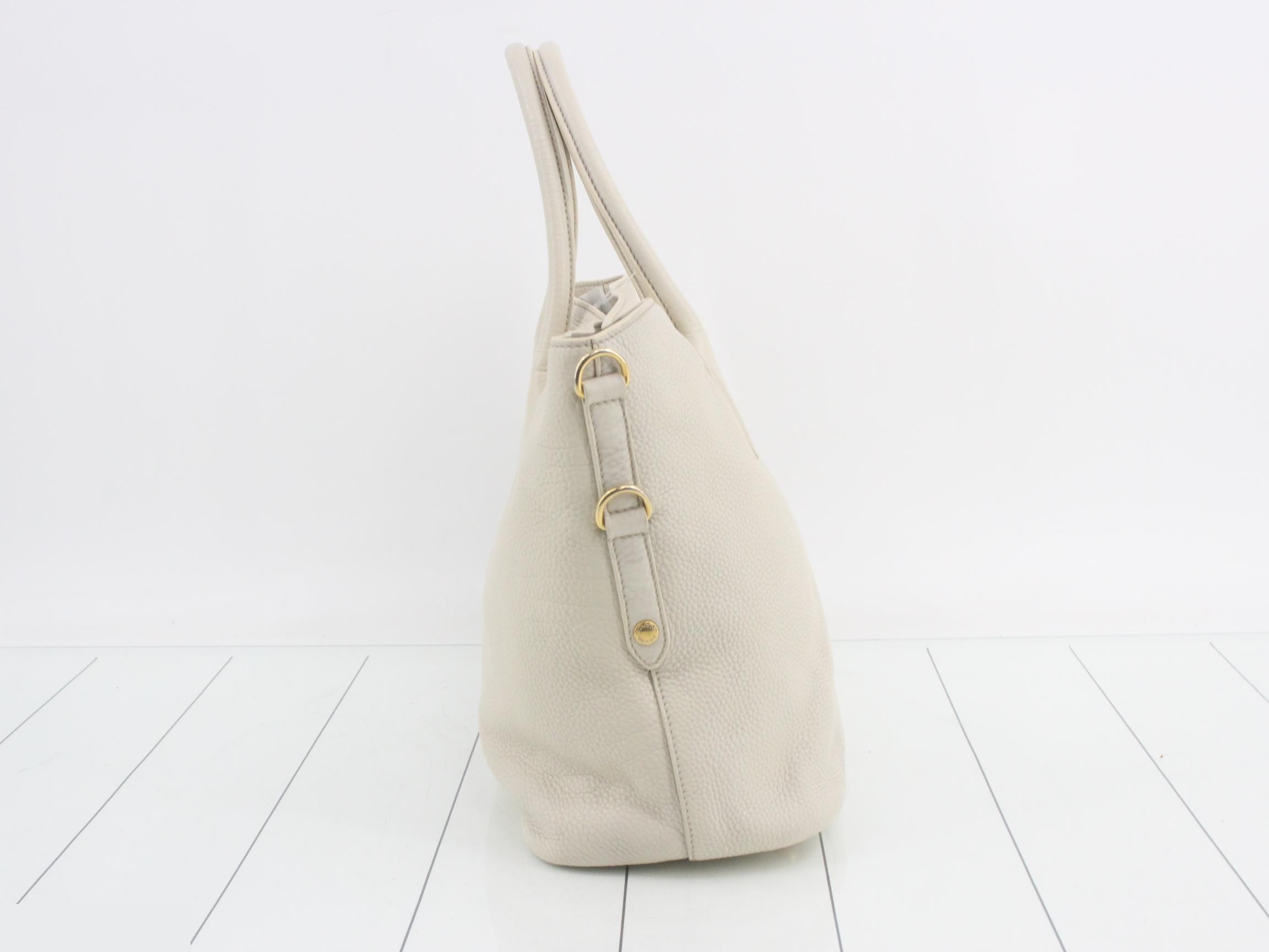 Leather logo tote bag ivory — view 4