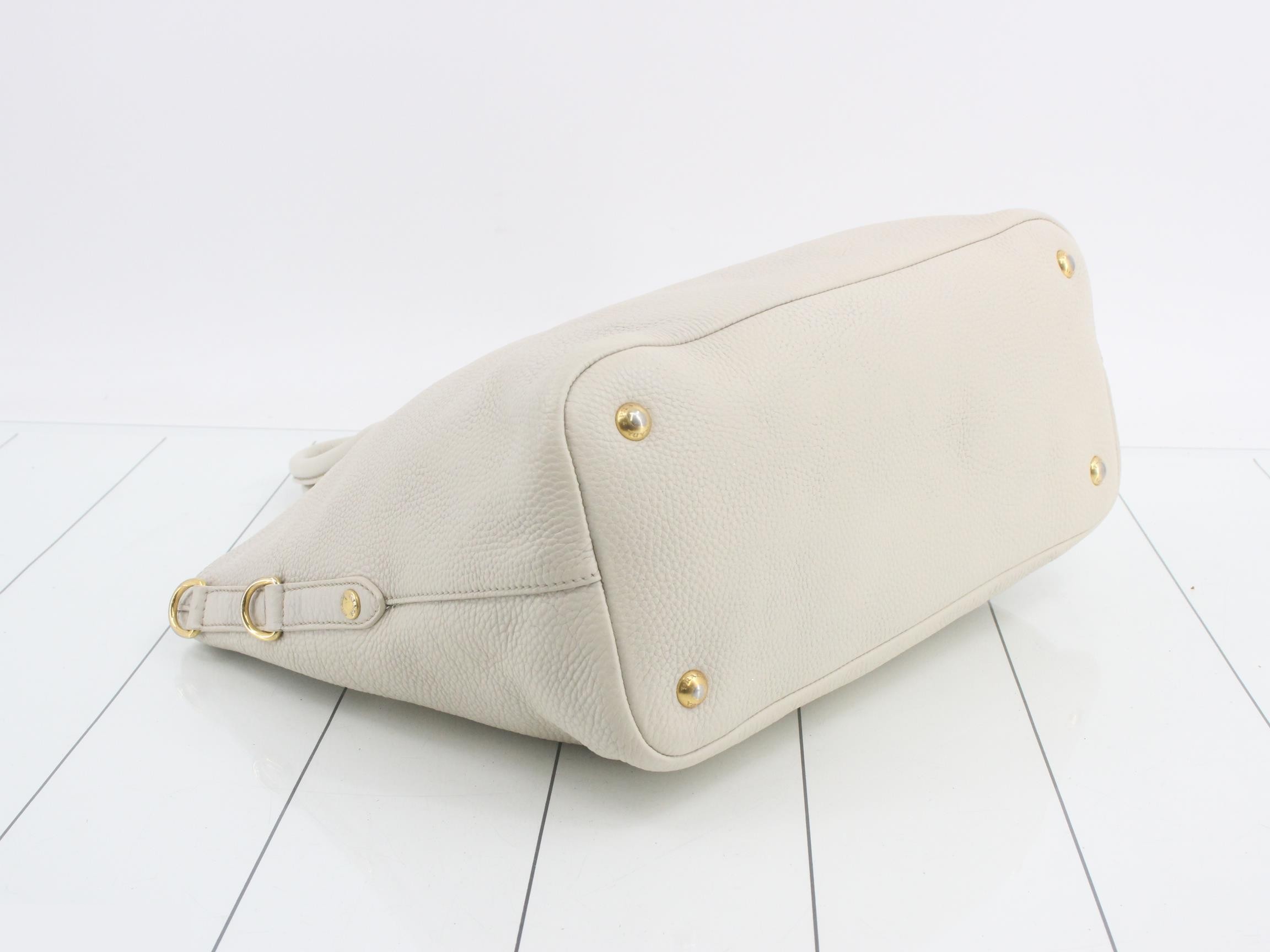 Leather logo tote bag ivory — view 5
