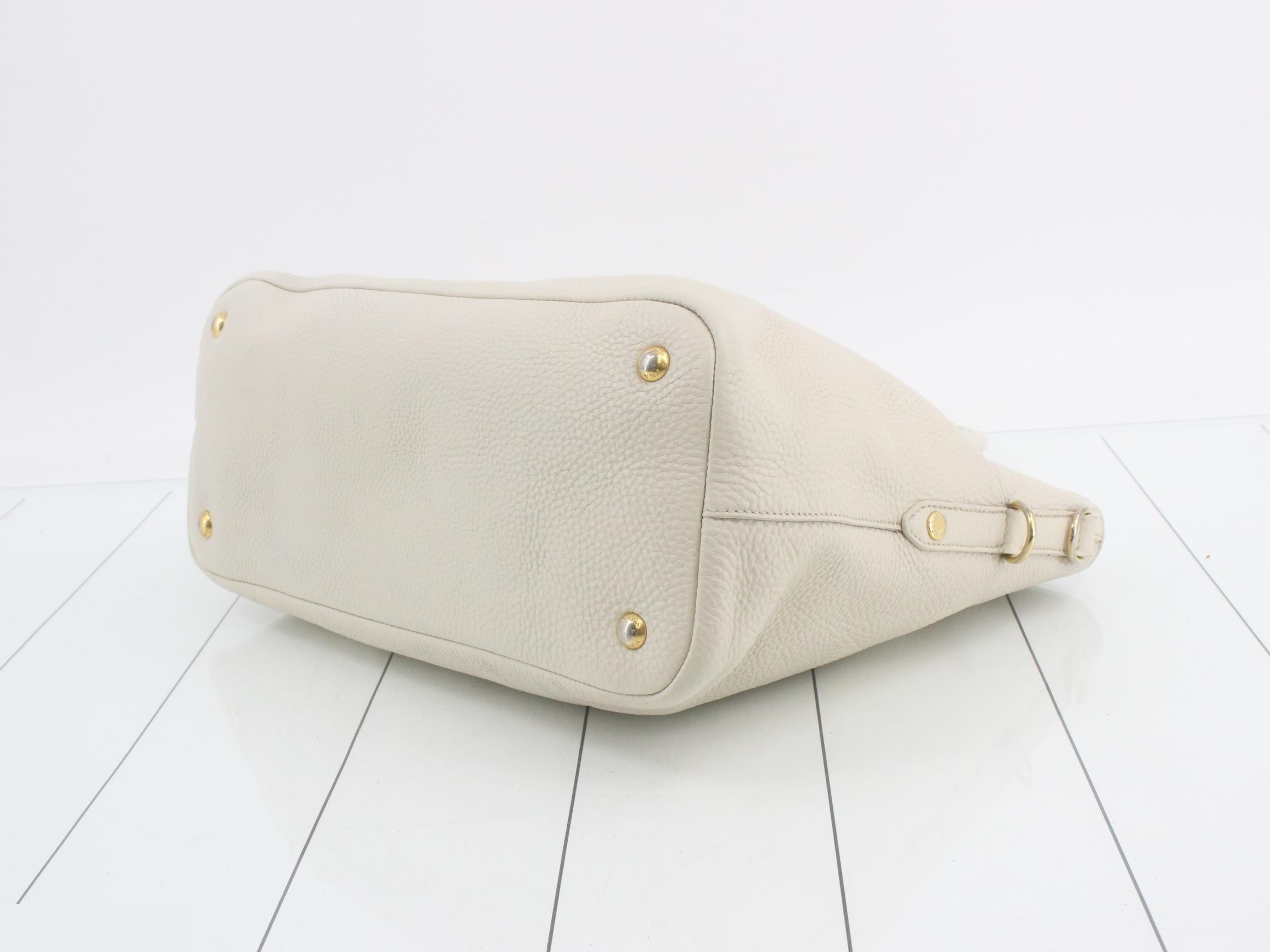 Leather logo tote bag ivory — view 6