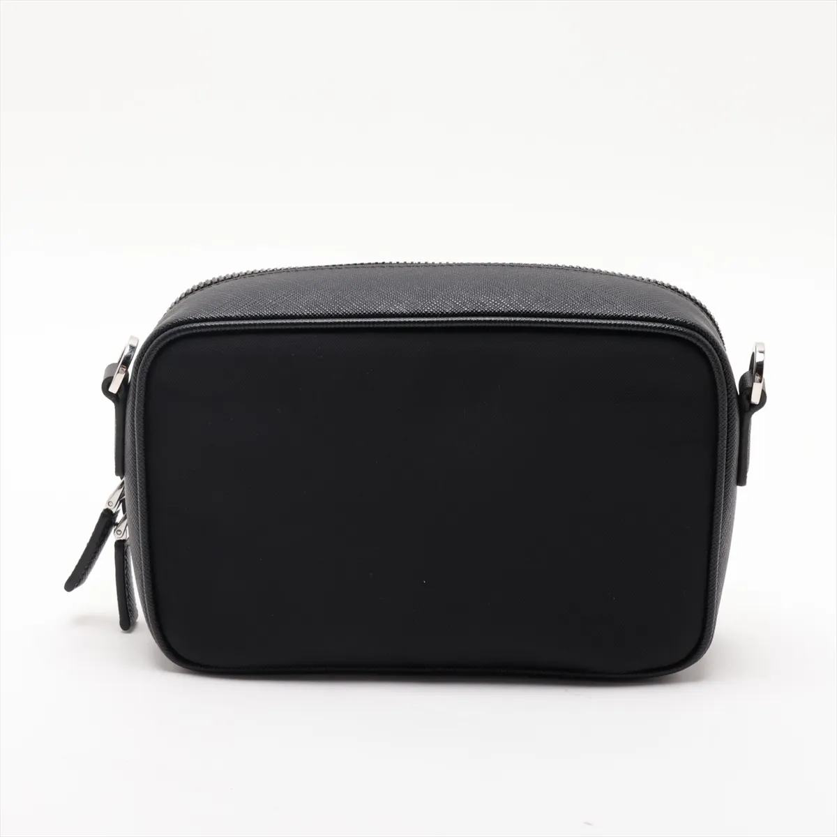 Saffiano Leather x Nylon Shoulder Bag, Black — view 2