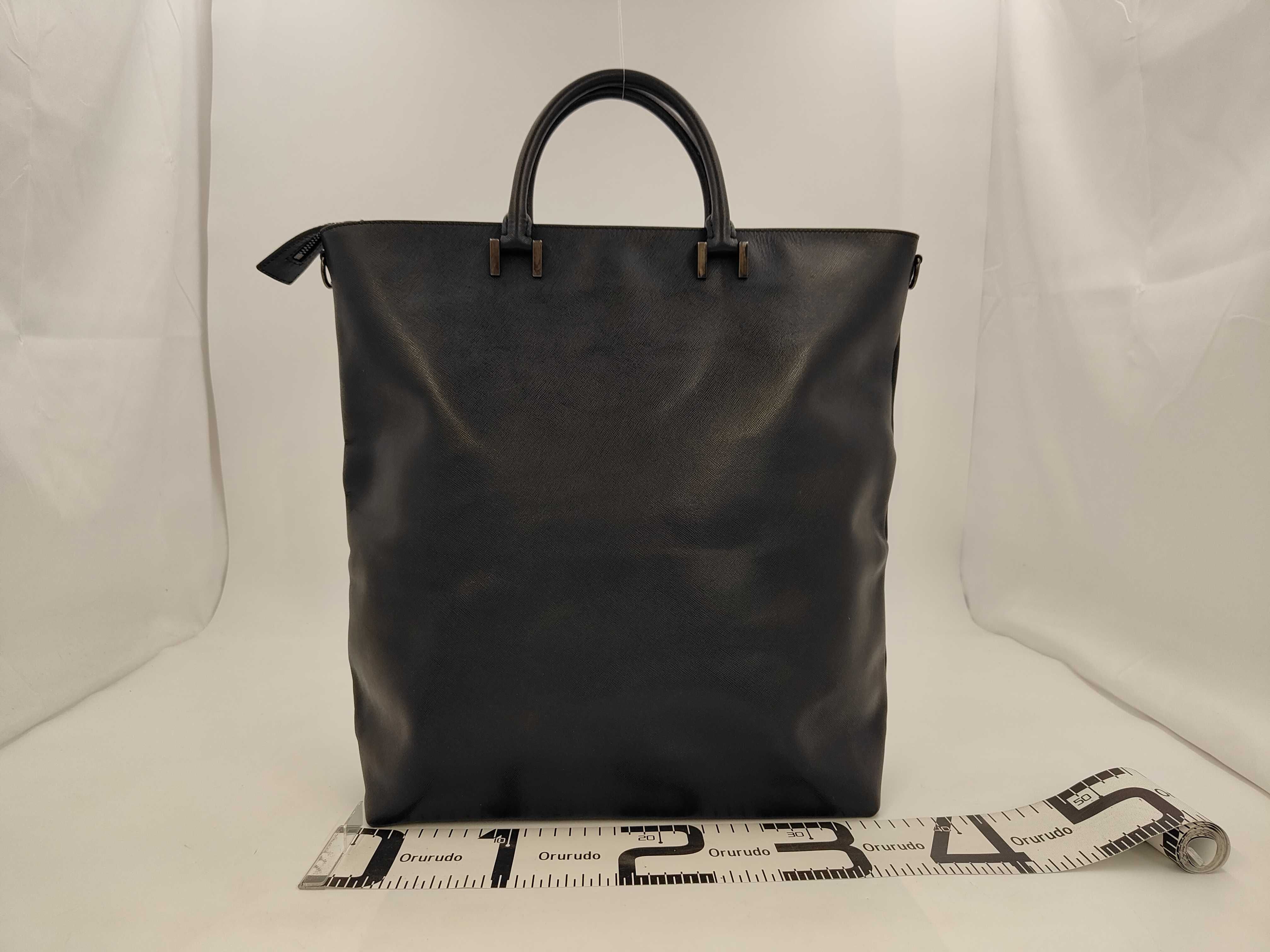 Black Leather Tote Bag — view 2
