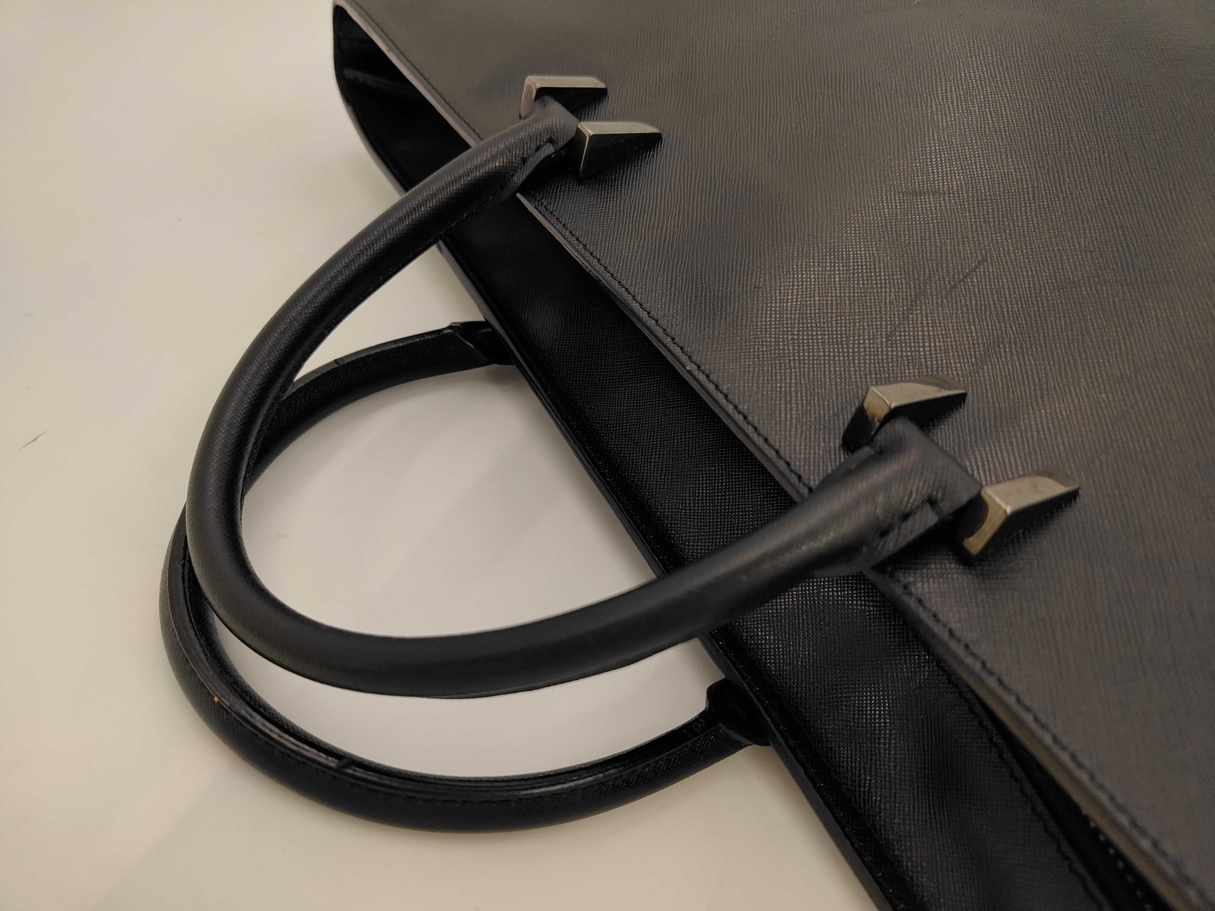 Black Leather Tote Bag — view 5