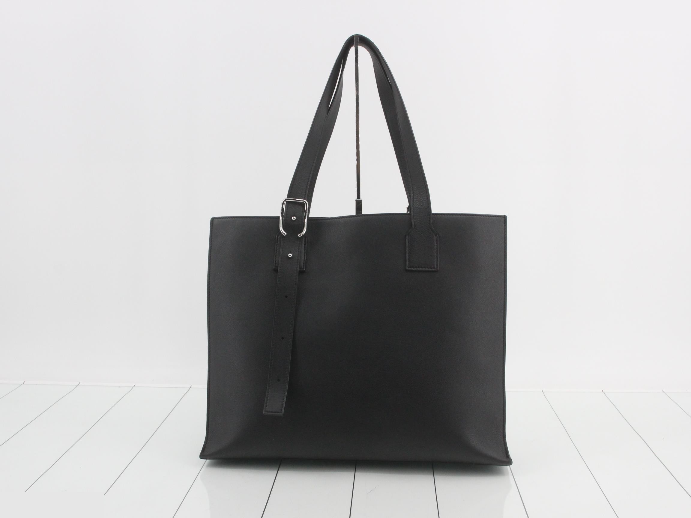 Buckle Horizontal Anagram Tote Bag, Black — view 2
