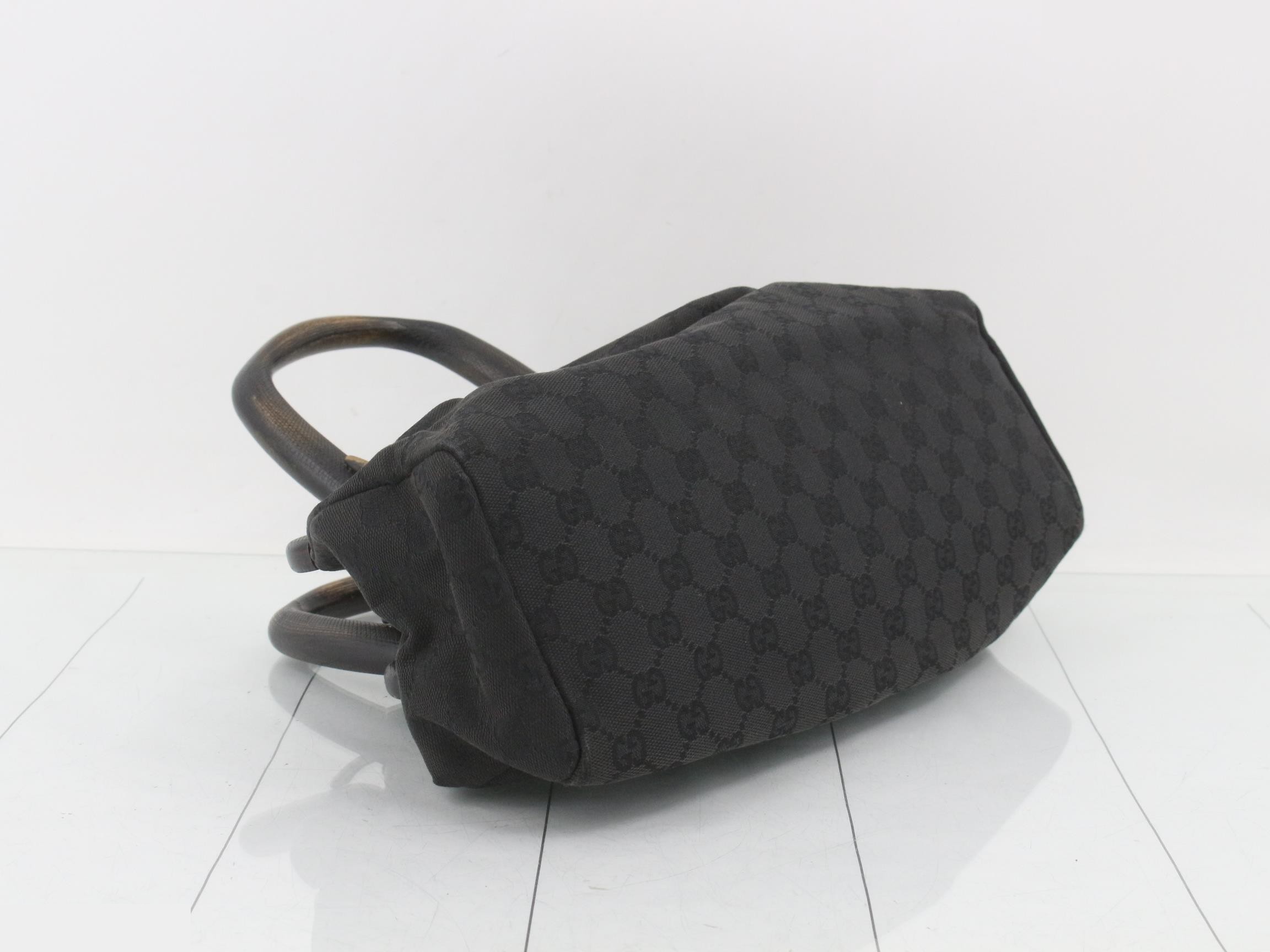 Tom Ford era GG canvas handbag with wood handle — view 5