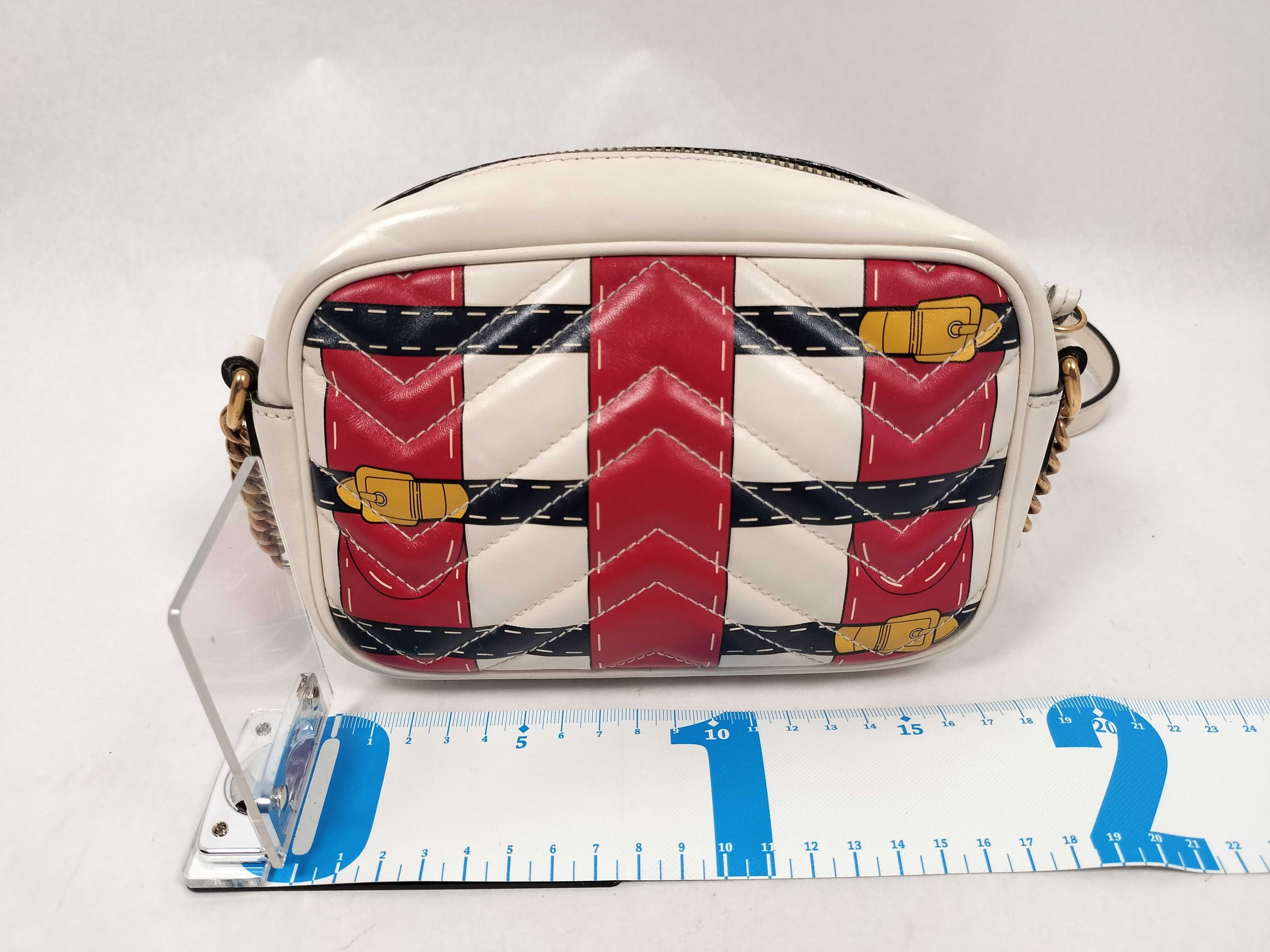 GG Marmont Leather Chain Shoulder Bag, Multicolor, 448065 — view 2