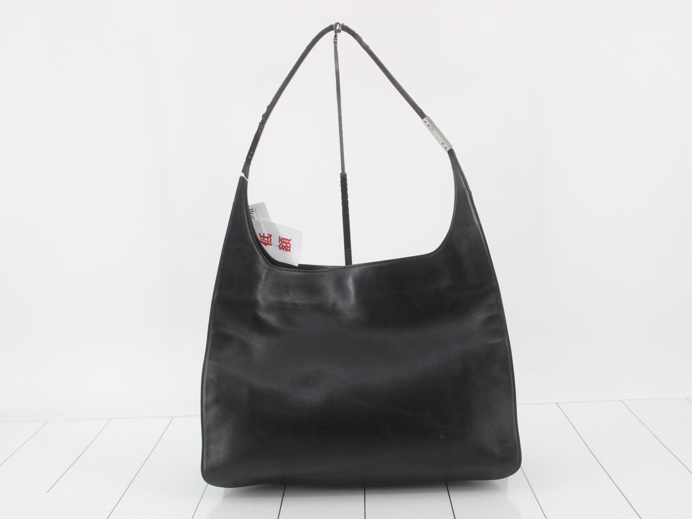 Leather tote bag, black — view 2