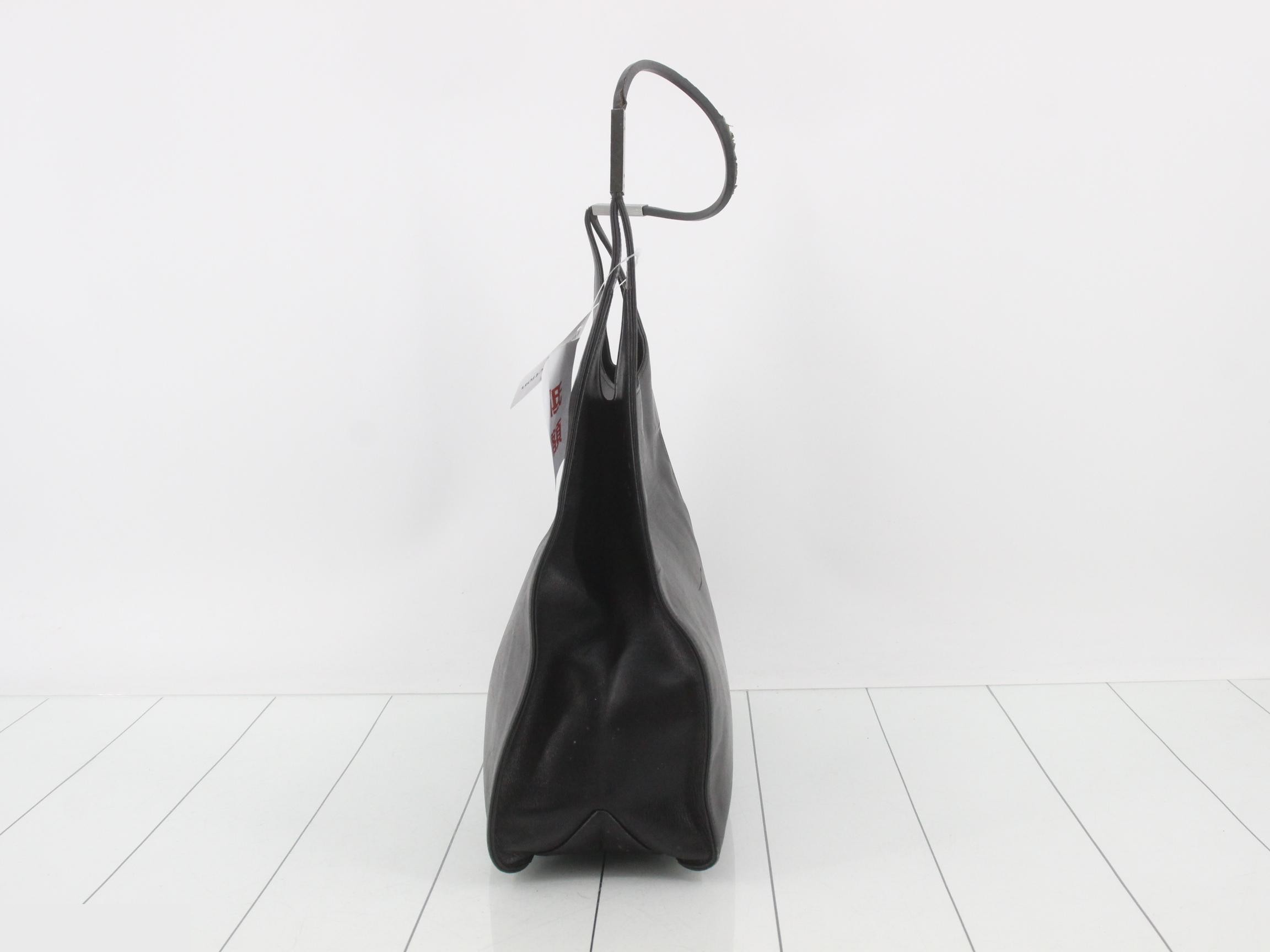 Leather tote bag, black — view 3