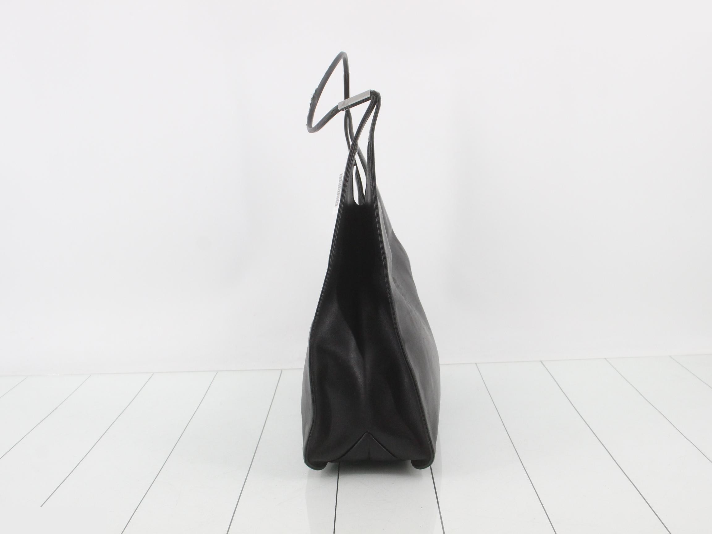 Leather tote bag, black — view 4