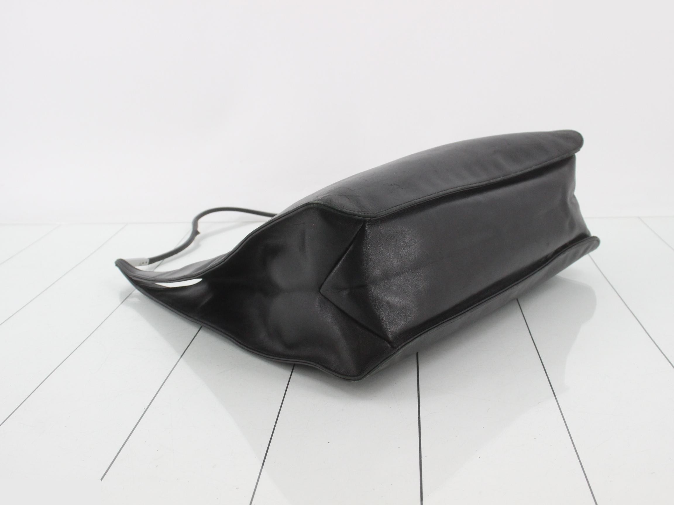 Leather tote bag, black — view 5
