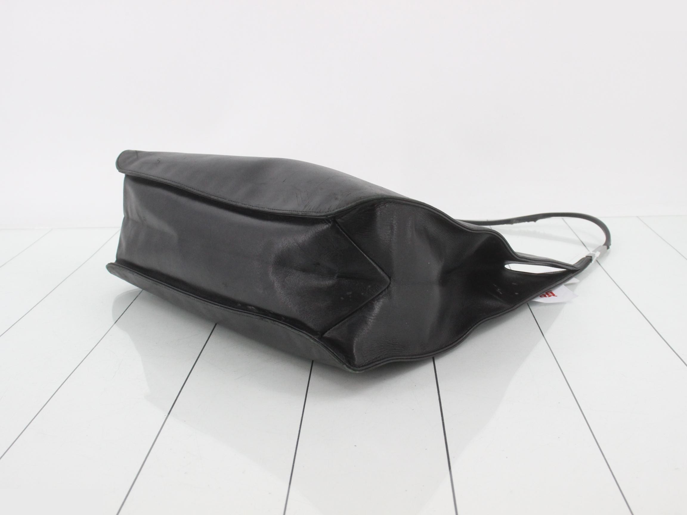 Leather tote bag, black — view 6