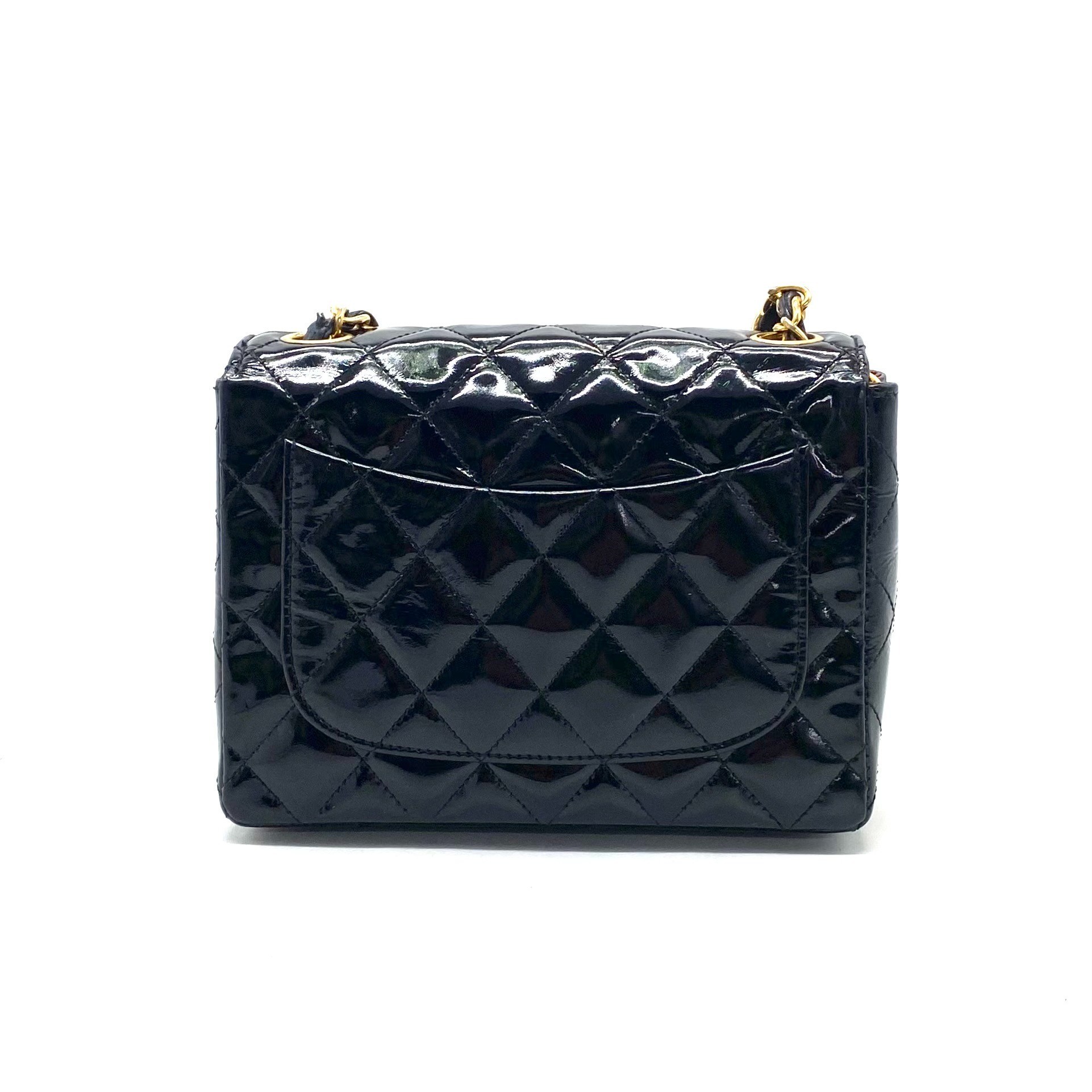 Mini Matelassé Coco Mark Patent Leather Chain Shoulder Bag — view 3