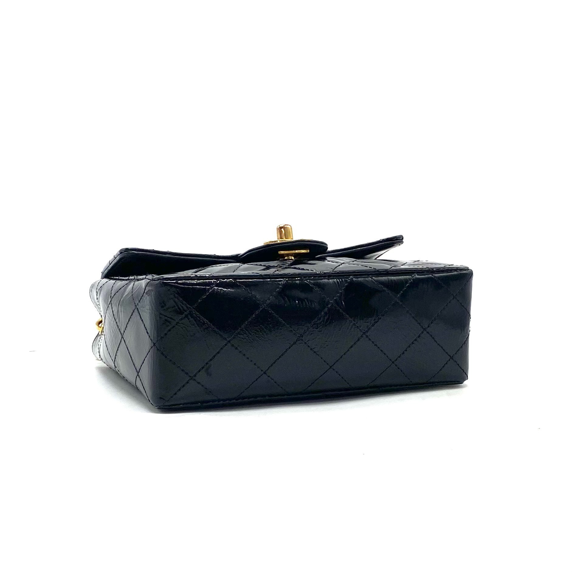 Mini Matelassé Coco Mark Patent Leather Chain Shoulder Bag — view 4