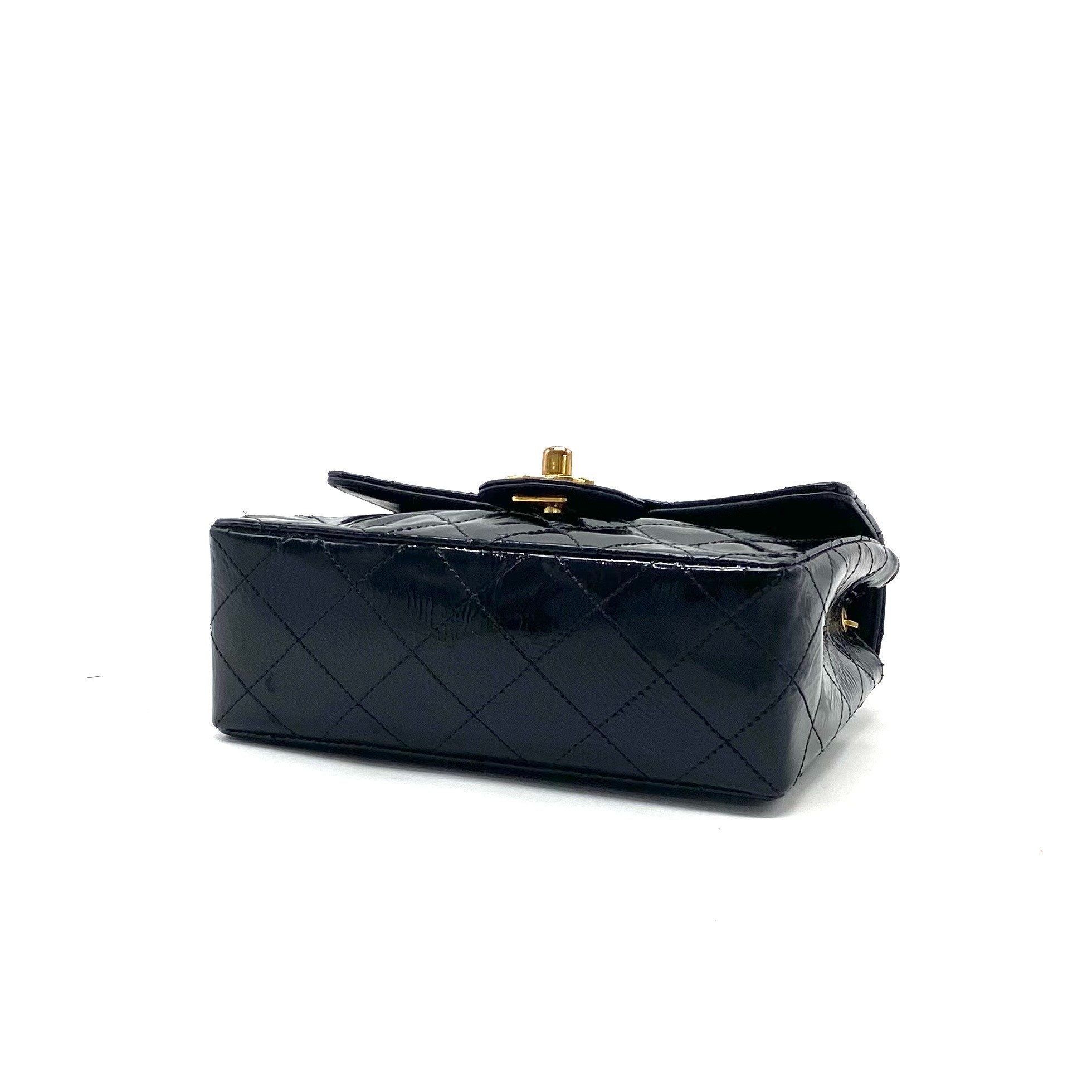 Mini Matelassé Coco Mark Patent Leather Chain Shoulder Bag — view 5