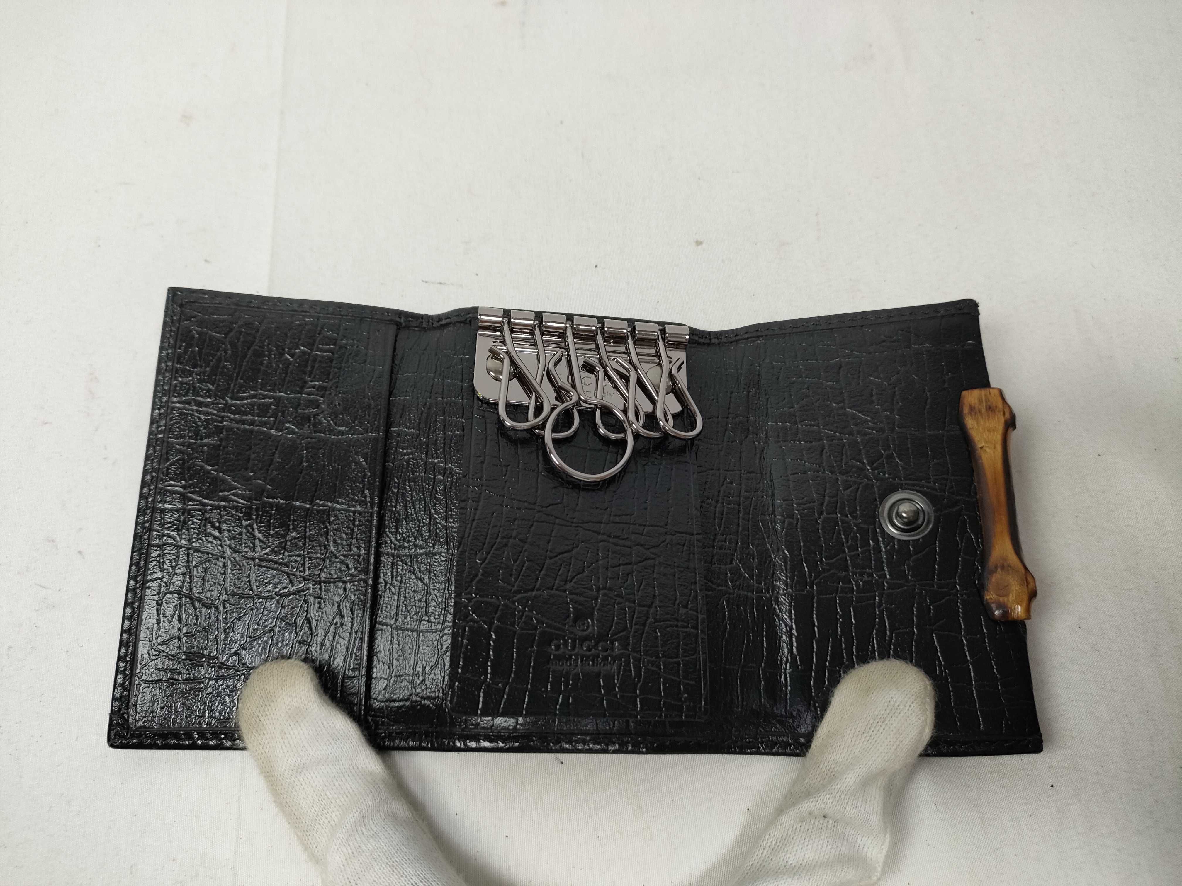 GG Canvas Bamboo Key Case — view 8